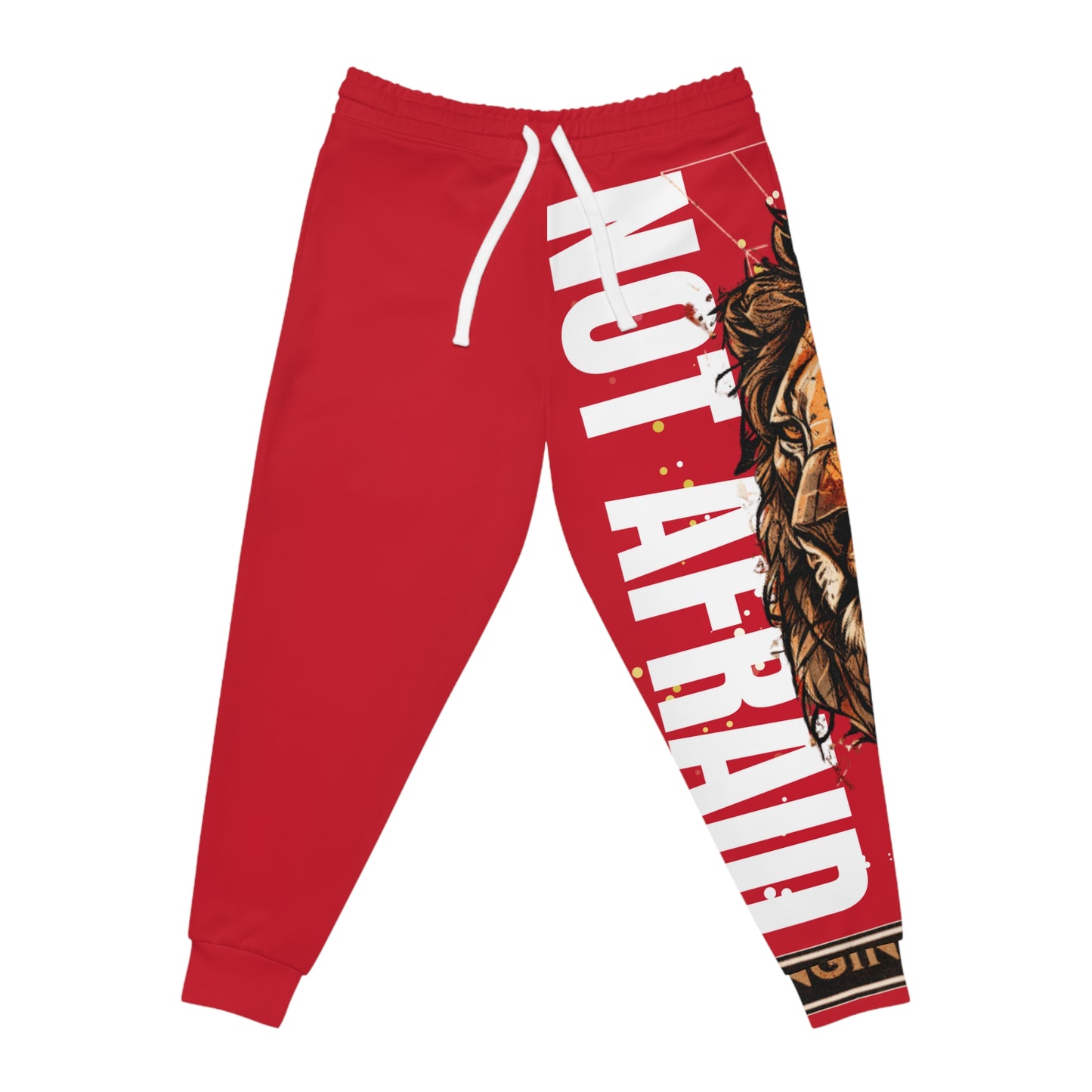 Athletic Joggers (AOP) Not Afraid Lion Red