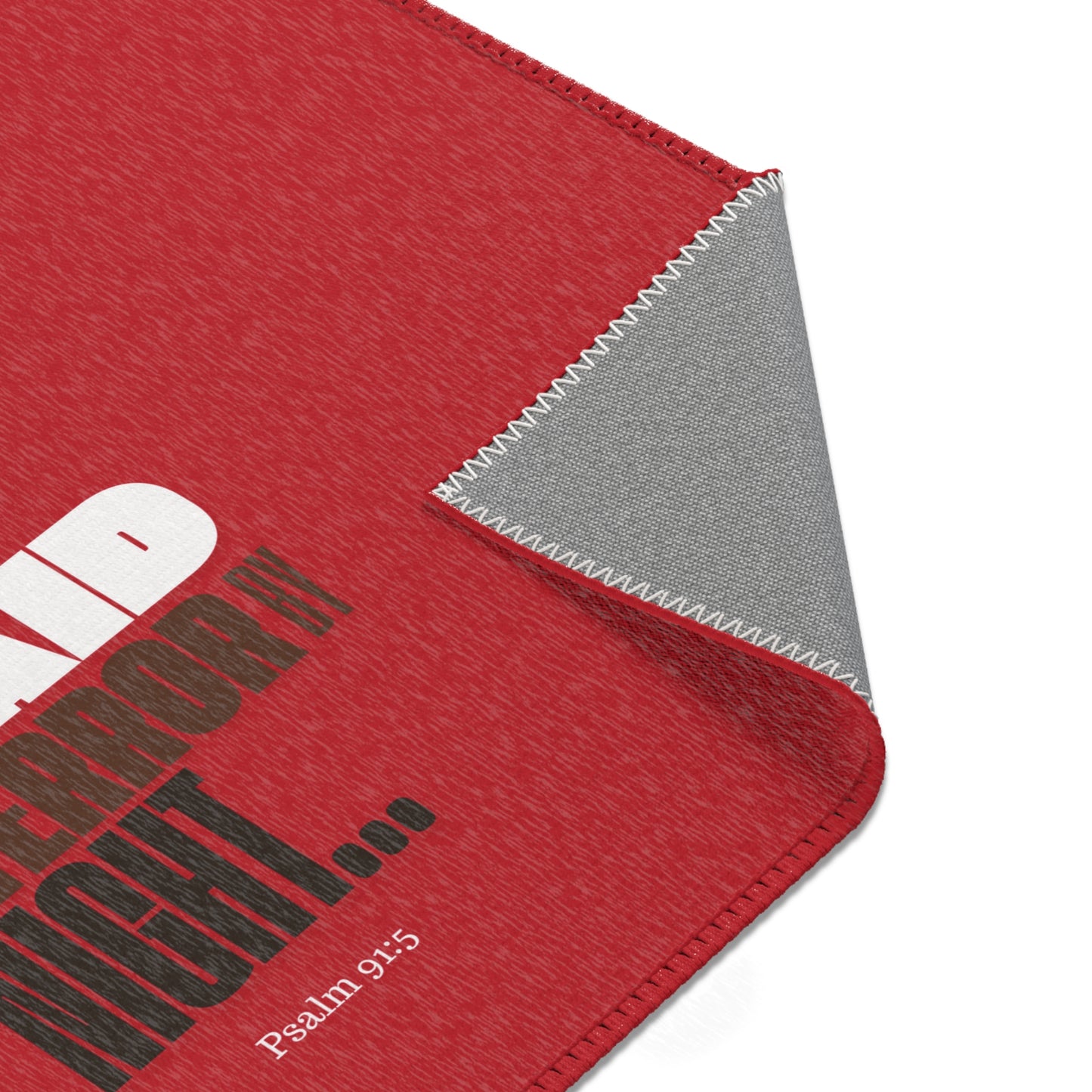 Area Rugs -Thou Shall Not be Afraid Red