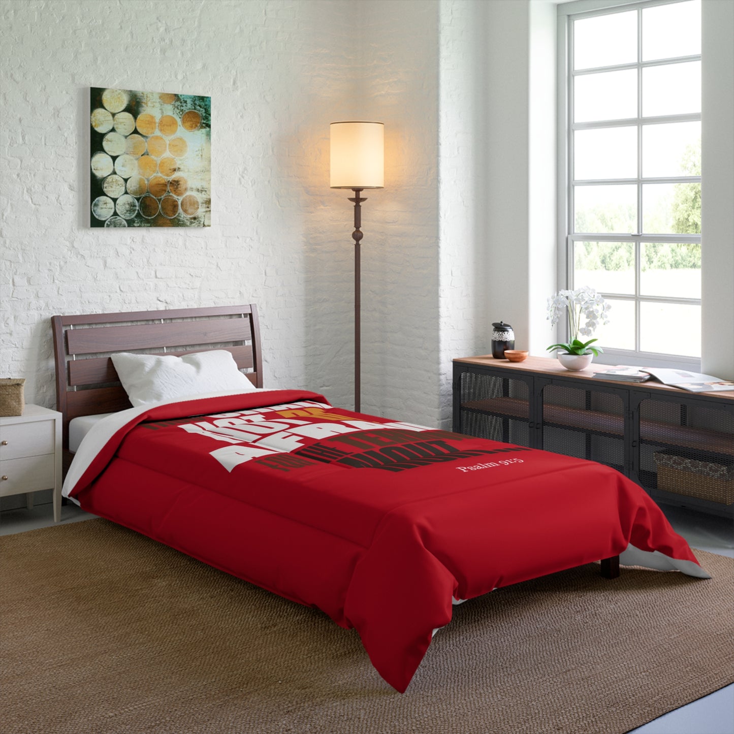Comforter Red Thou shall not be Afraid