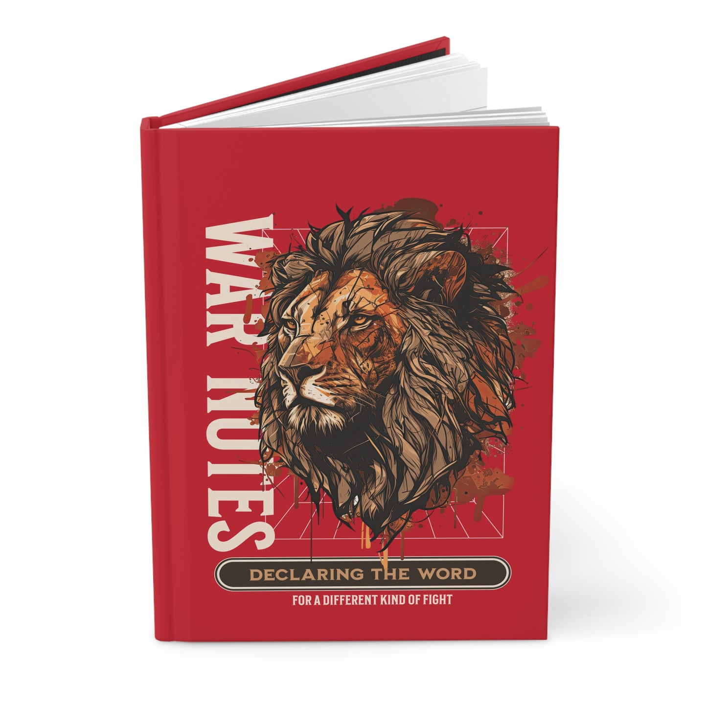 Hardcover Journal Matte - RED Psalm 91 Lion