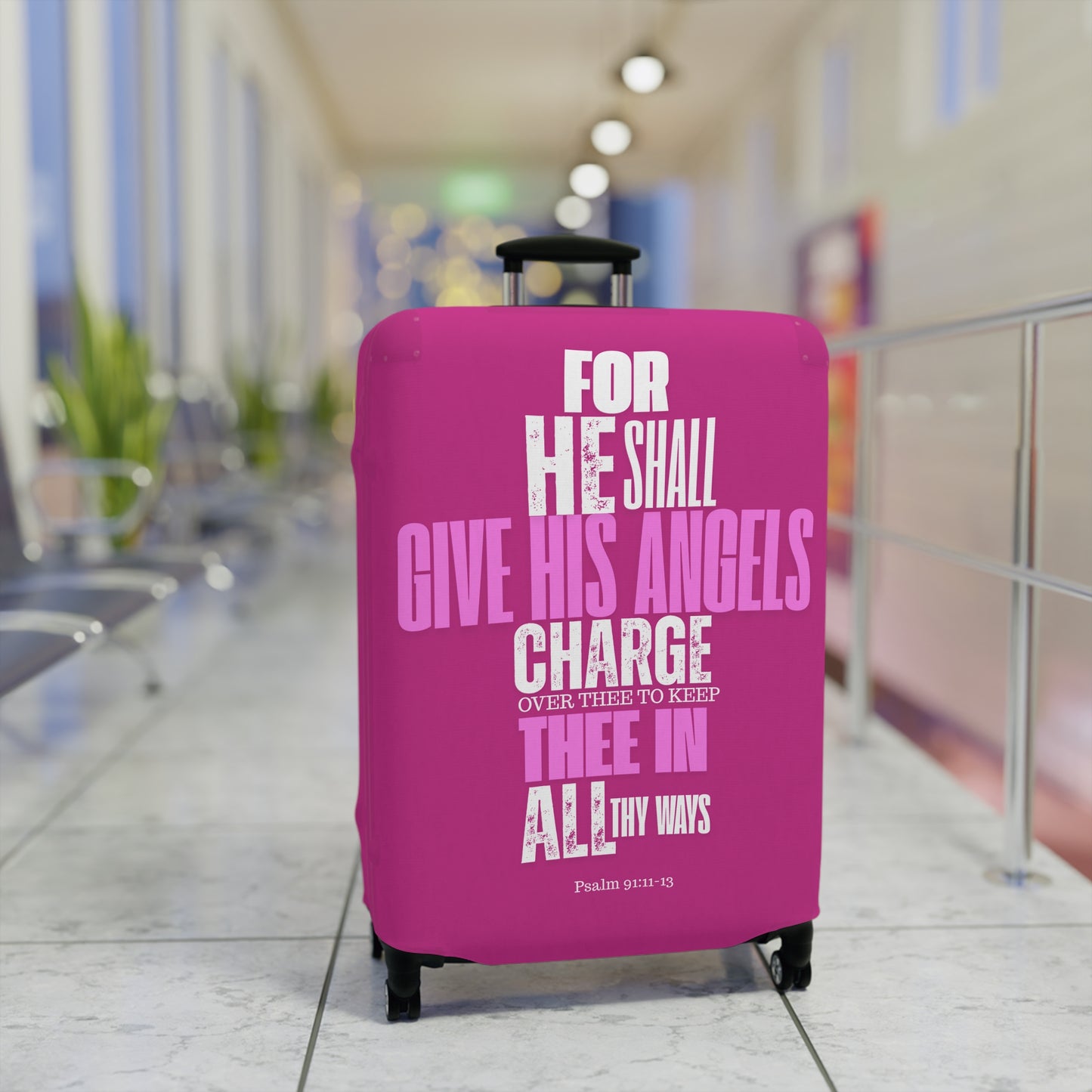 Luggage Cover - Pink Angel Quote Design