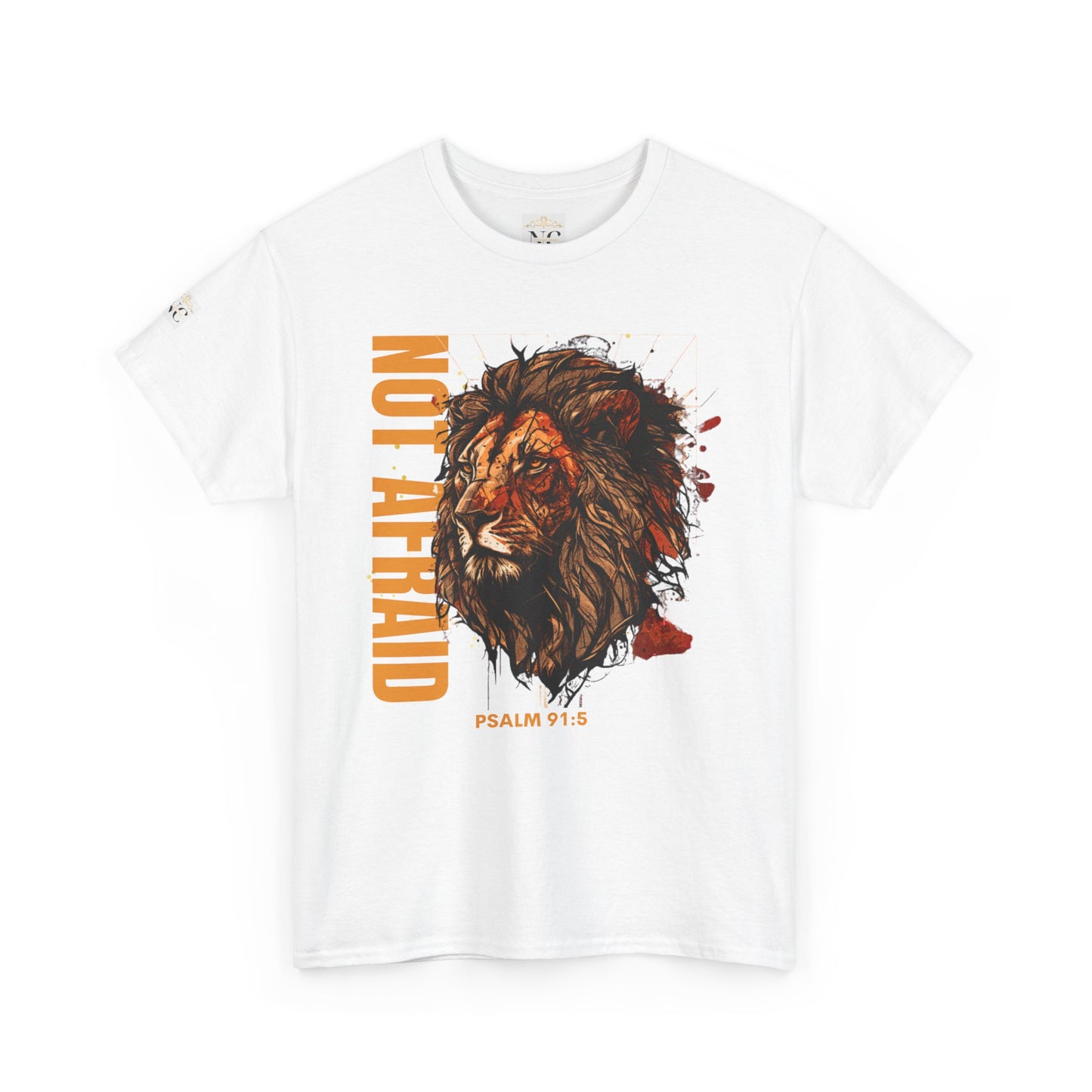 Unisex Heavy Cotton Tee NOT AFRAID Lion Psalm 91