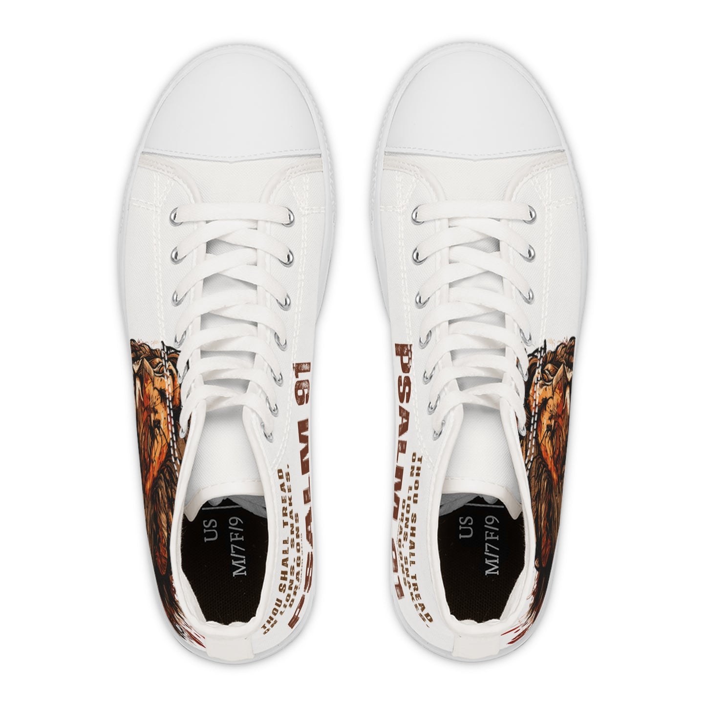 High Top Sneakers - Psalm 91 Lion Design