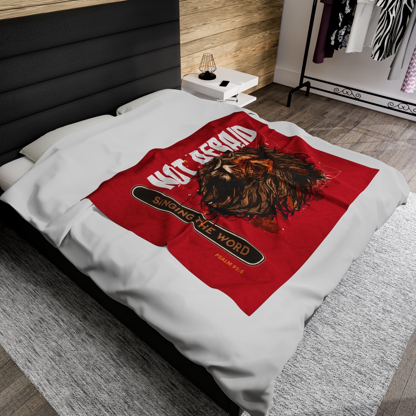 Plush Blanket - Not Be Afraid Dark Red Design