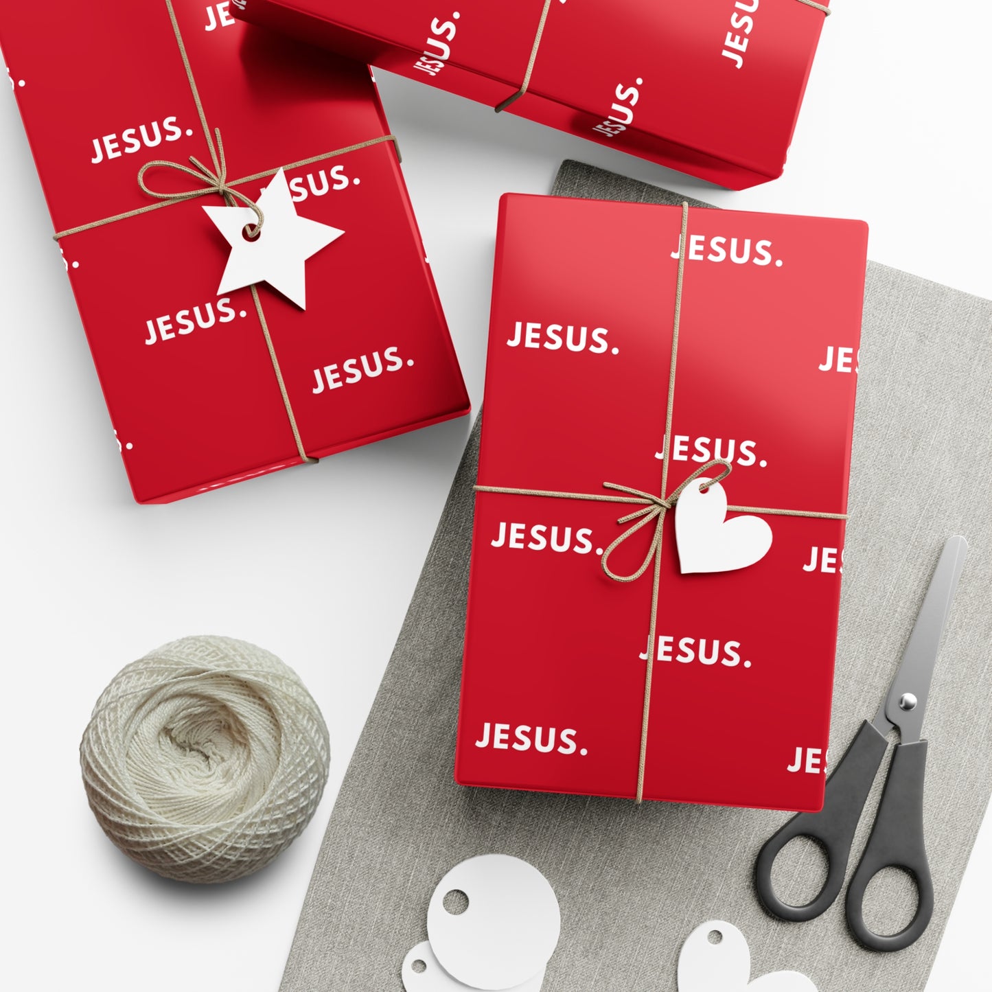 Gift Wrap Papers - Red Jesus Design