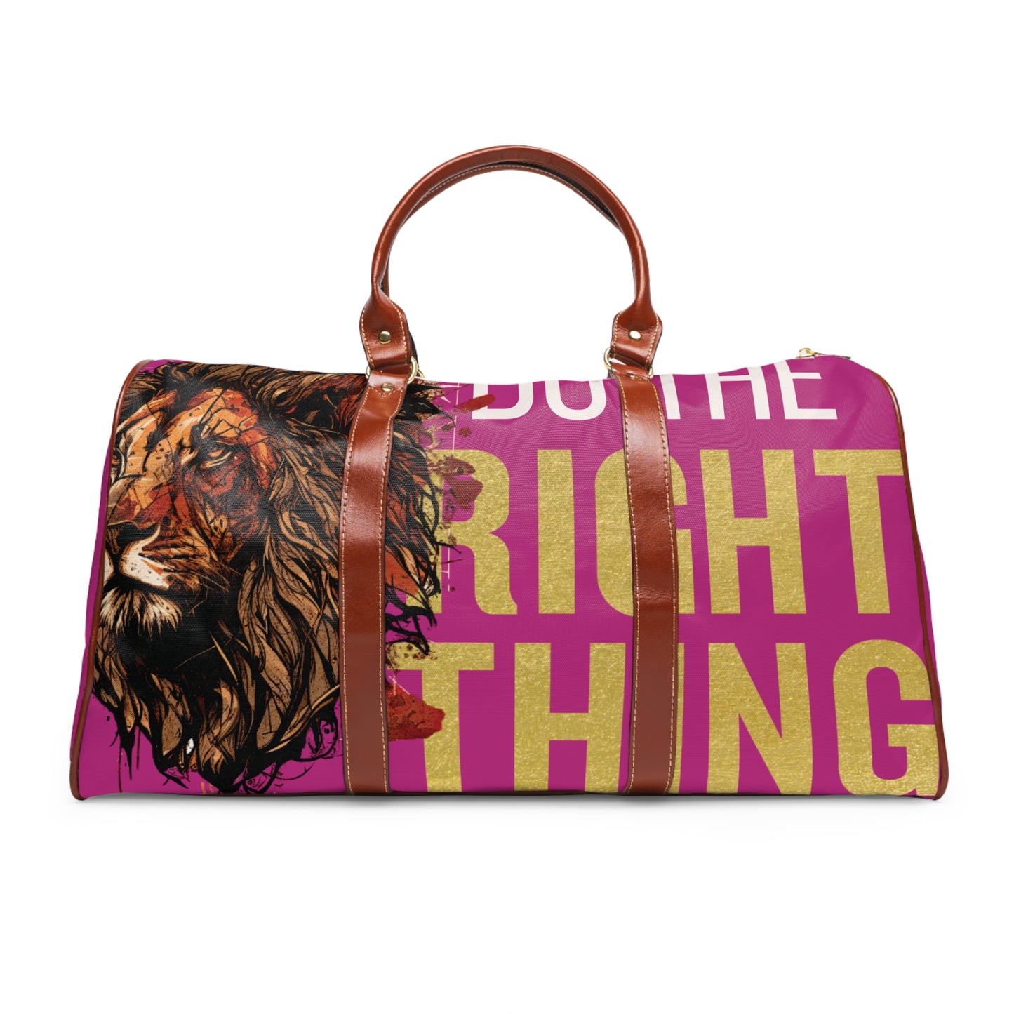 Travel Bag - “Do the Right Thing” Pink Lion Design