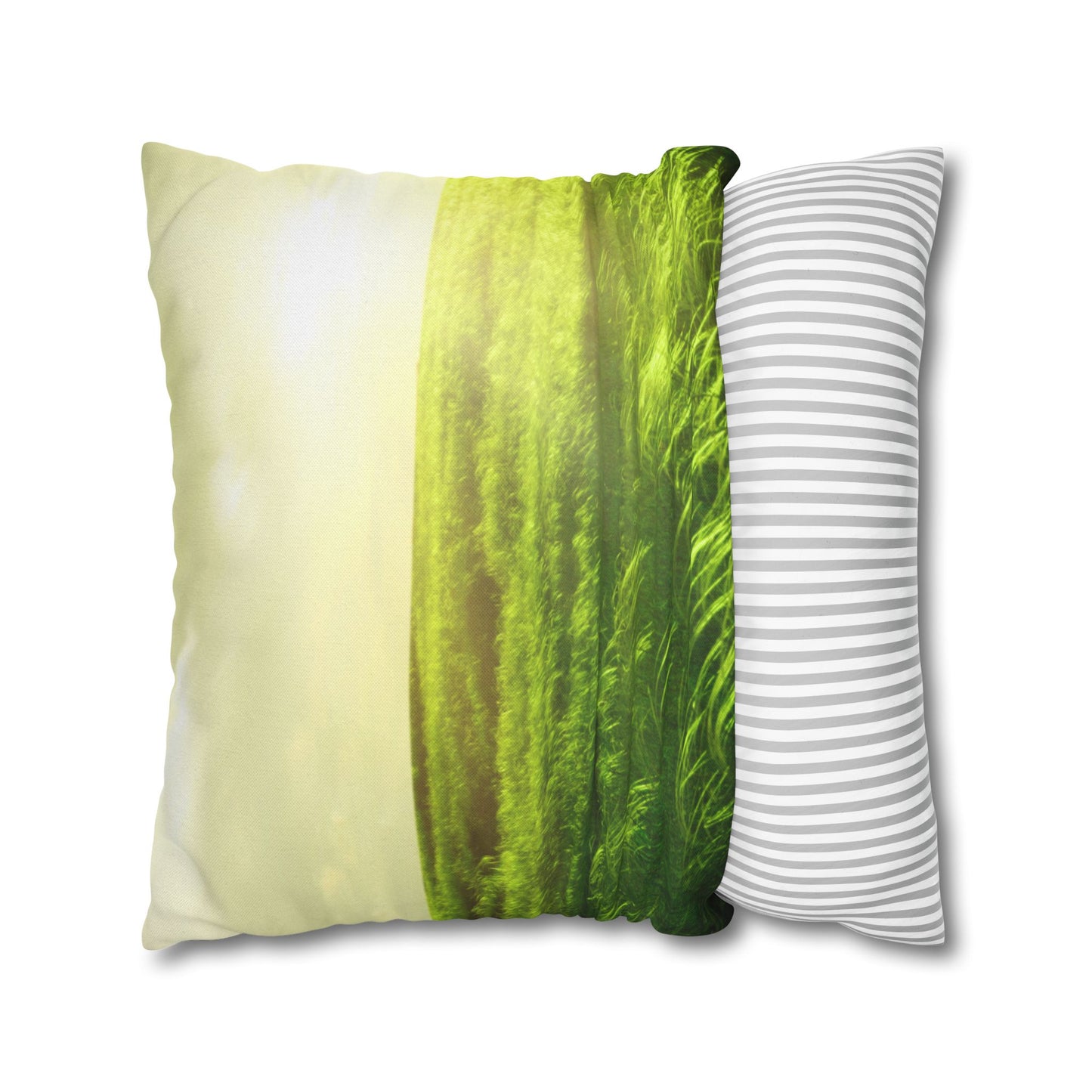 Spun Polyester Square PillowCASE "He Makes Me to lie down..." Psa. 23