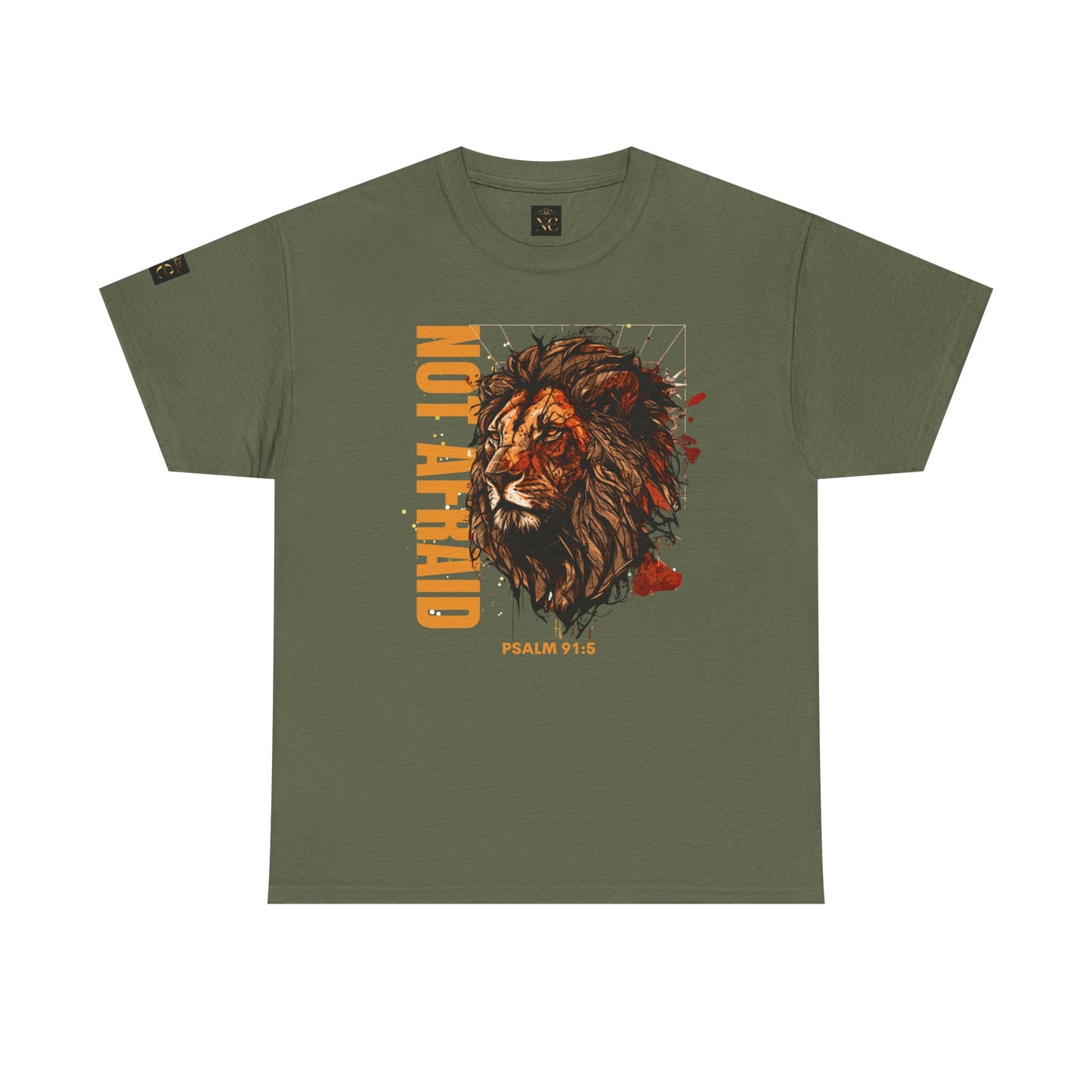 Unisex Heavy Cotton Tee NOT AFRAID Lion Psalm 91