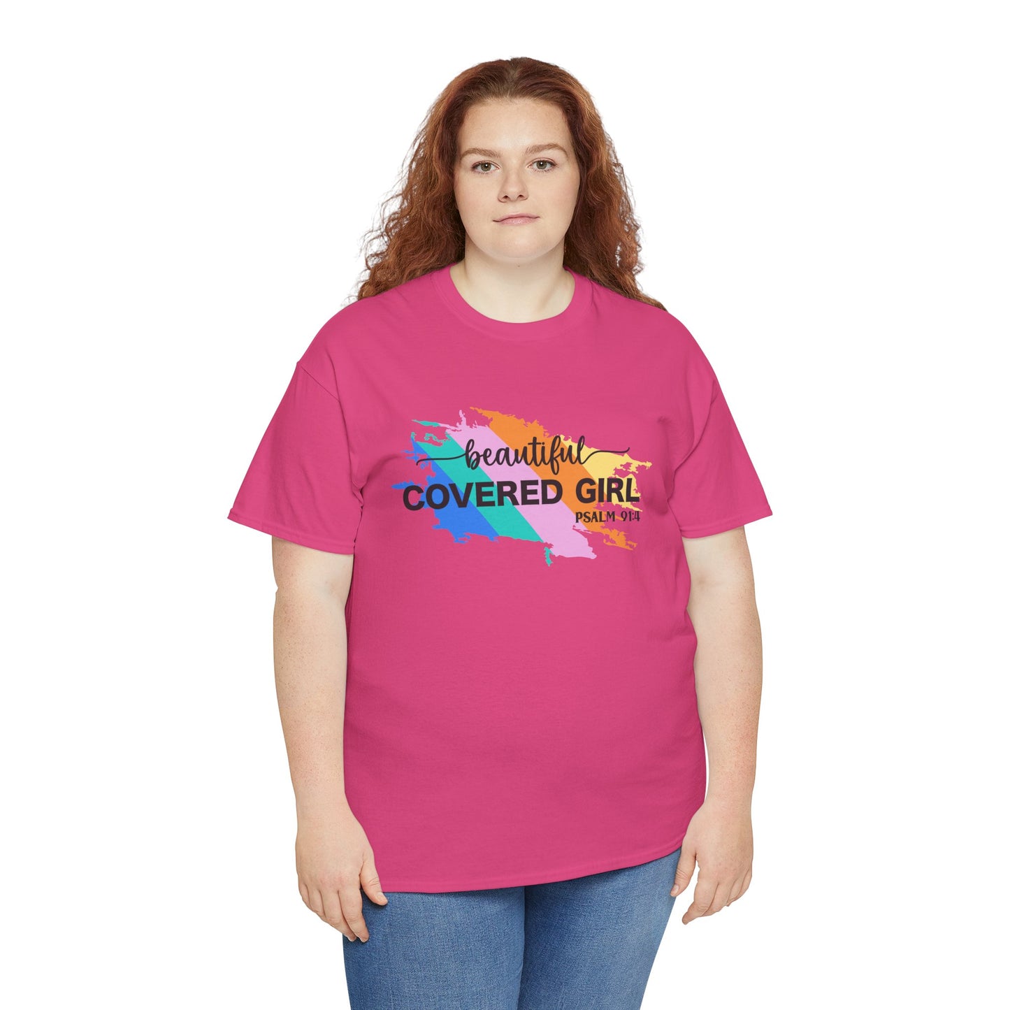 Unisex Heavy Cotton Tee Covered Girl Psa. 91:4