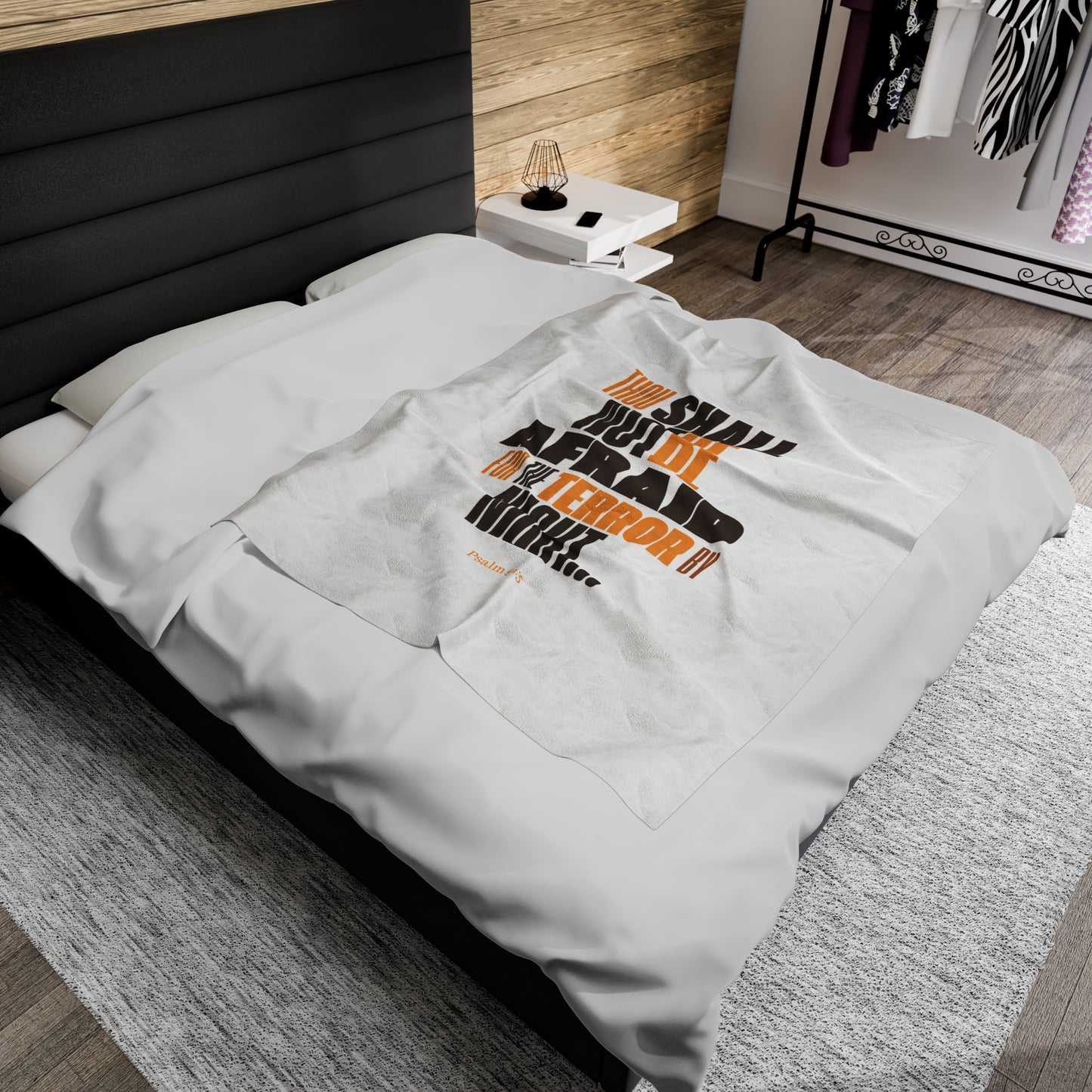 Velveteen Plush Blanket Thou Shall Not Be Afraid