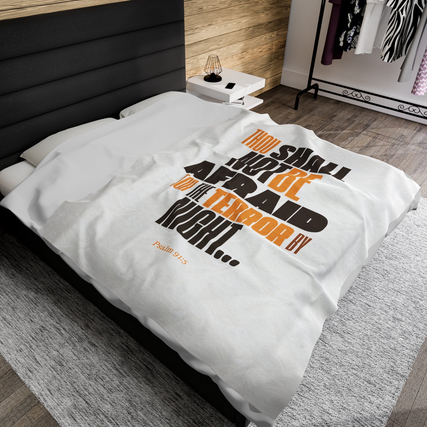 Velveteen Plush Blanket Thou Shall Not Be Afraid