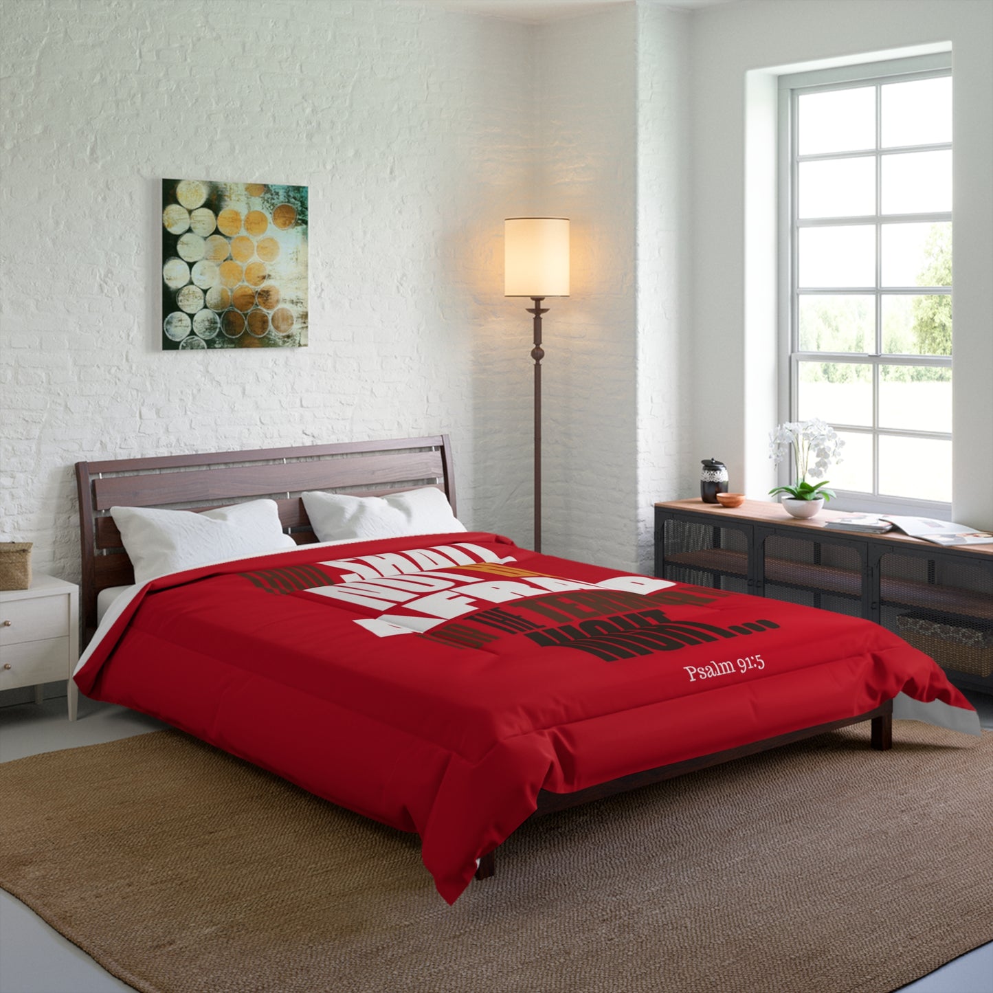Comforter Red Thou shall not be Afraid