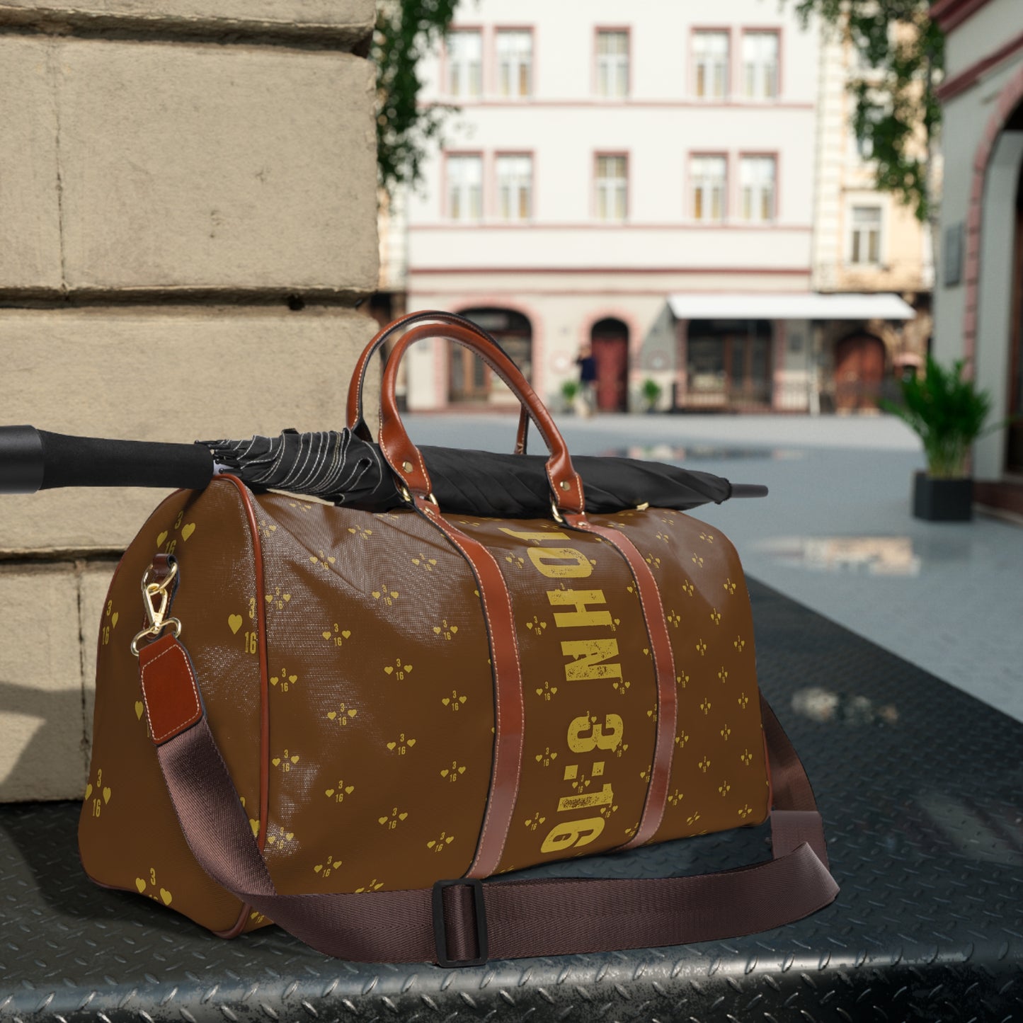 Travel Bag - Brown John 3:16 Design