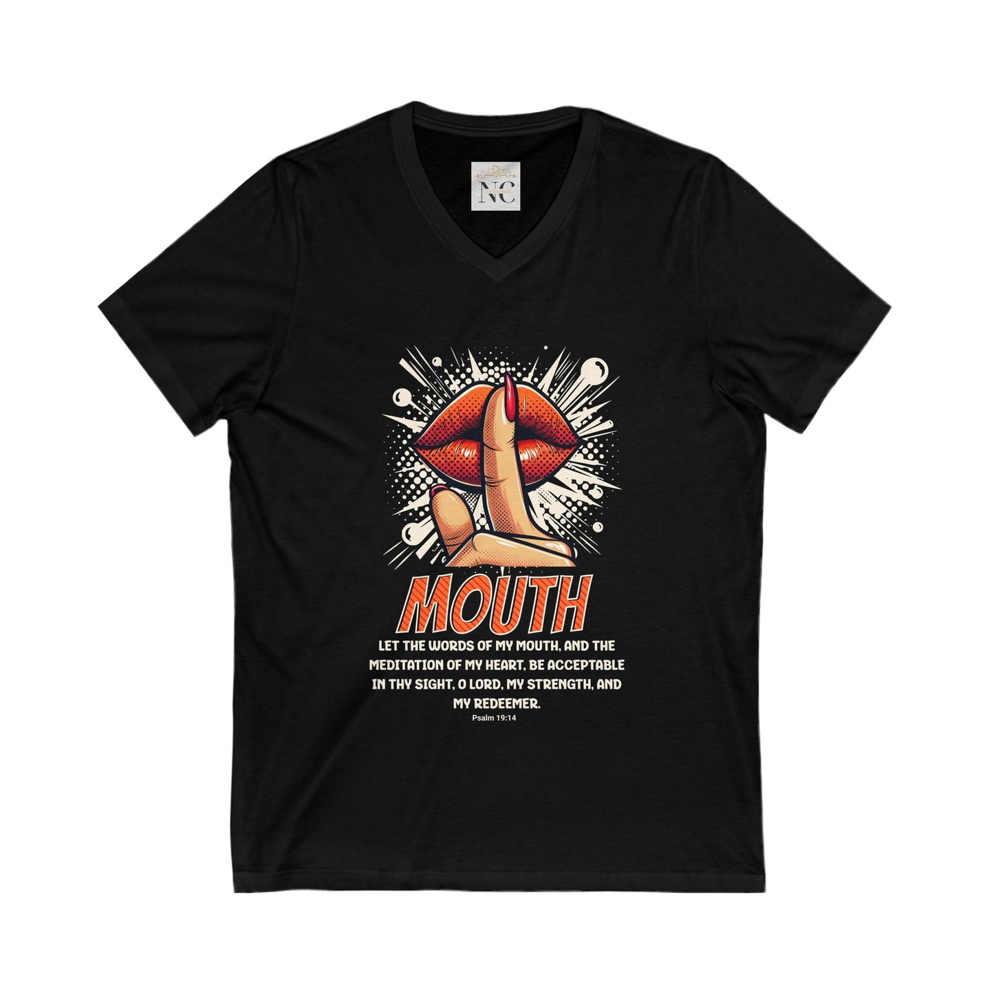 Jersey Short Sleeve V-Neck Tee Watch Your Mouth