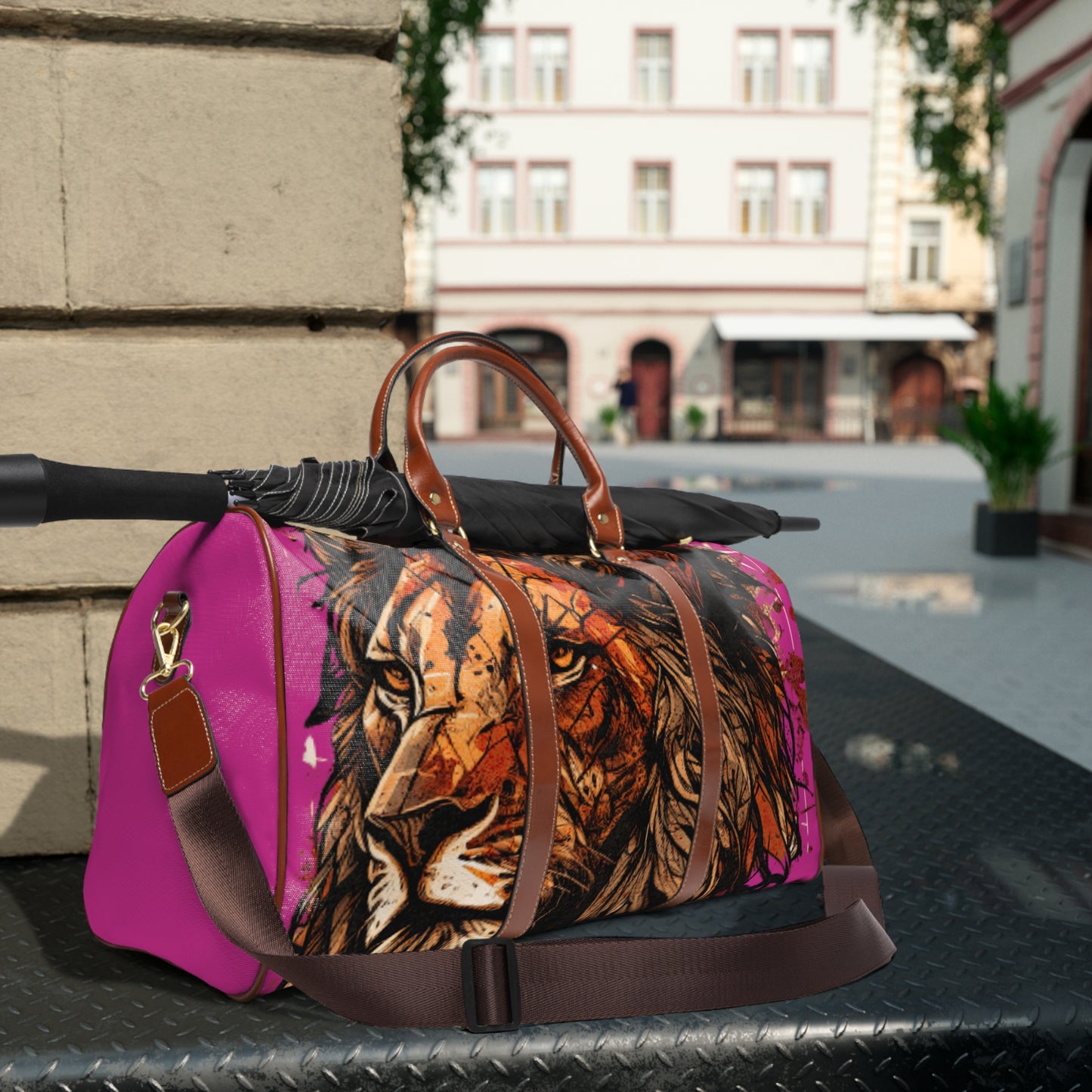 Colorful Lion Design Waterproof Travel Bag - Psalm 91 Inspired