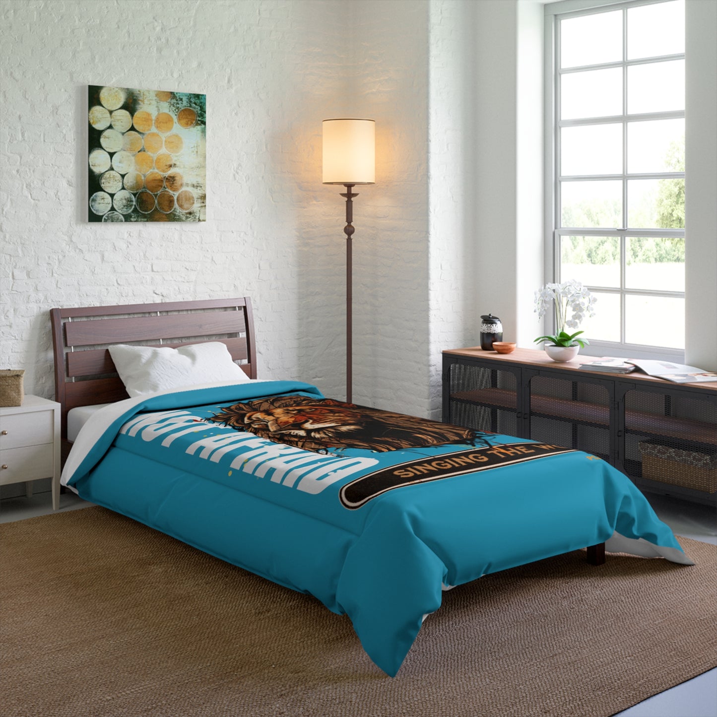 Comforter Blue Not Afraid/ Lion