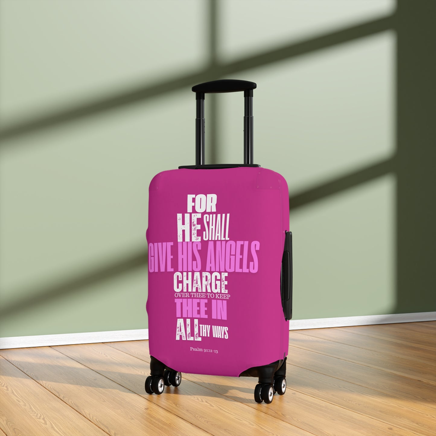 Luggage Cover - Pink Angel Quote Design