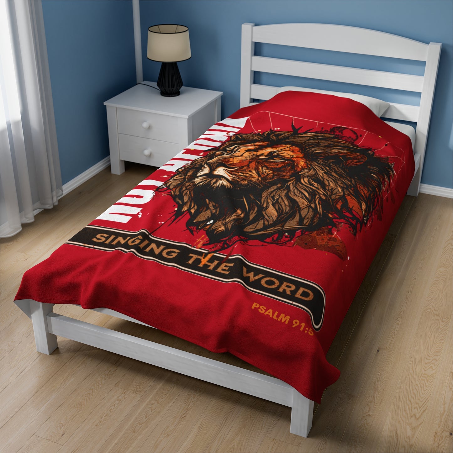 Plush Blanket - Not Be Afraid Dark Red Design