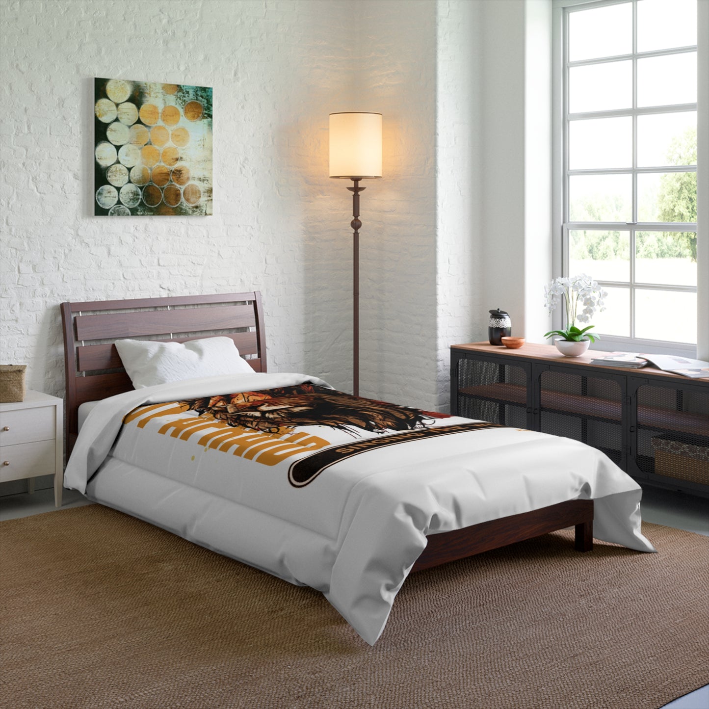 Comforter Lion Not Afraid White