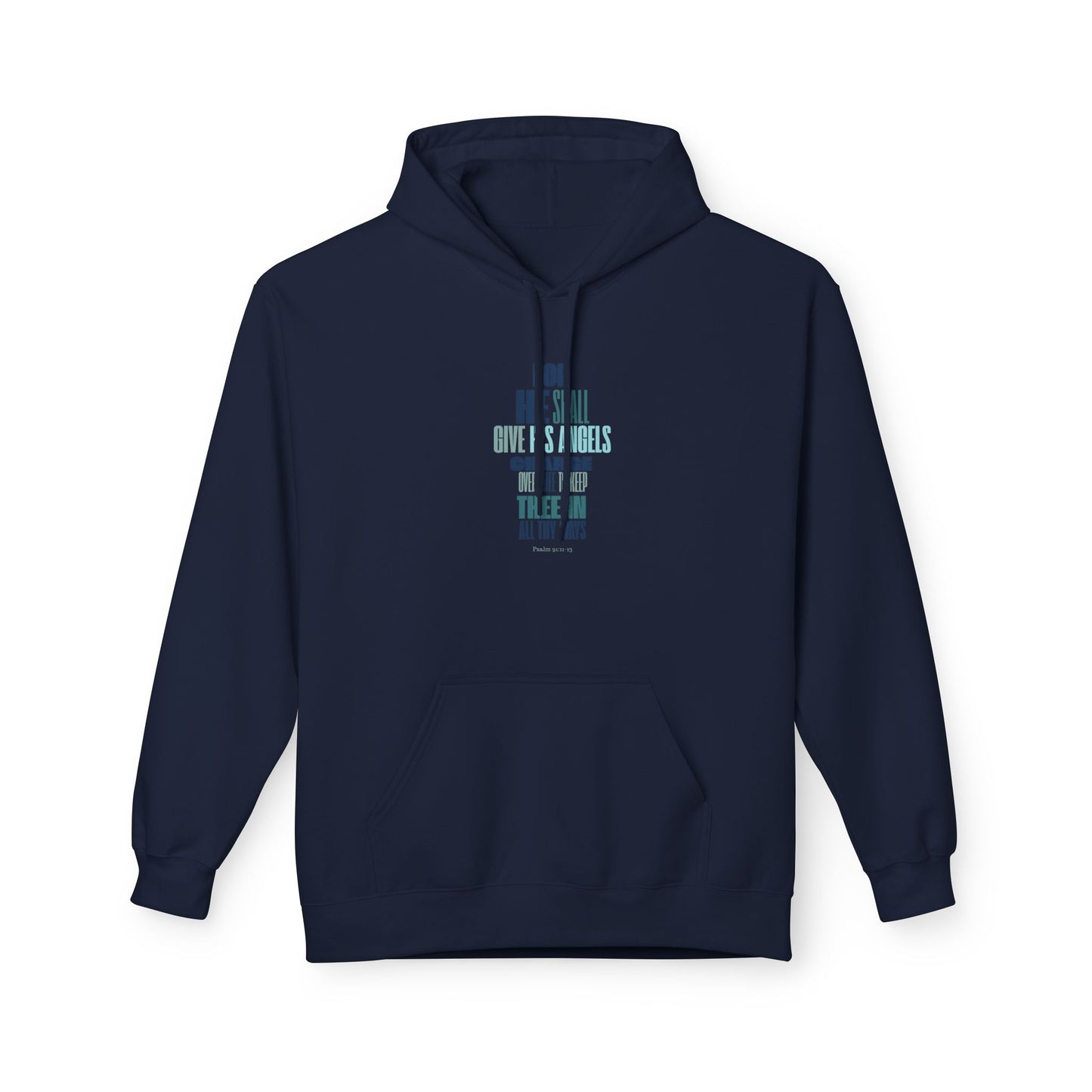 Unisex Midweight Softstyle Fleece Hoodie Psalm 91 wings