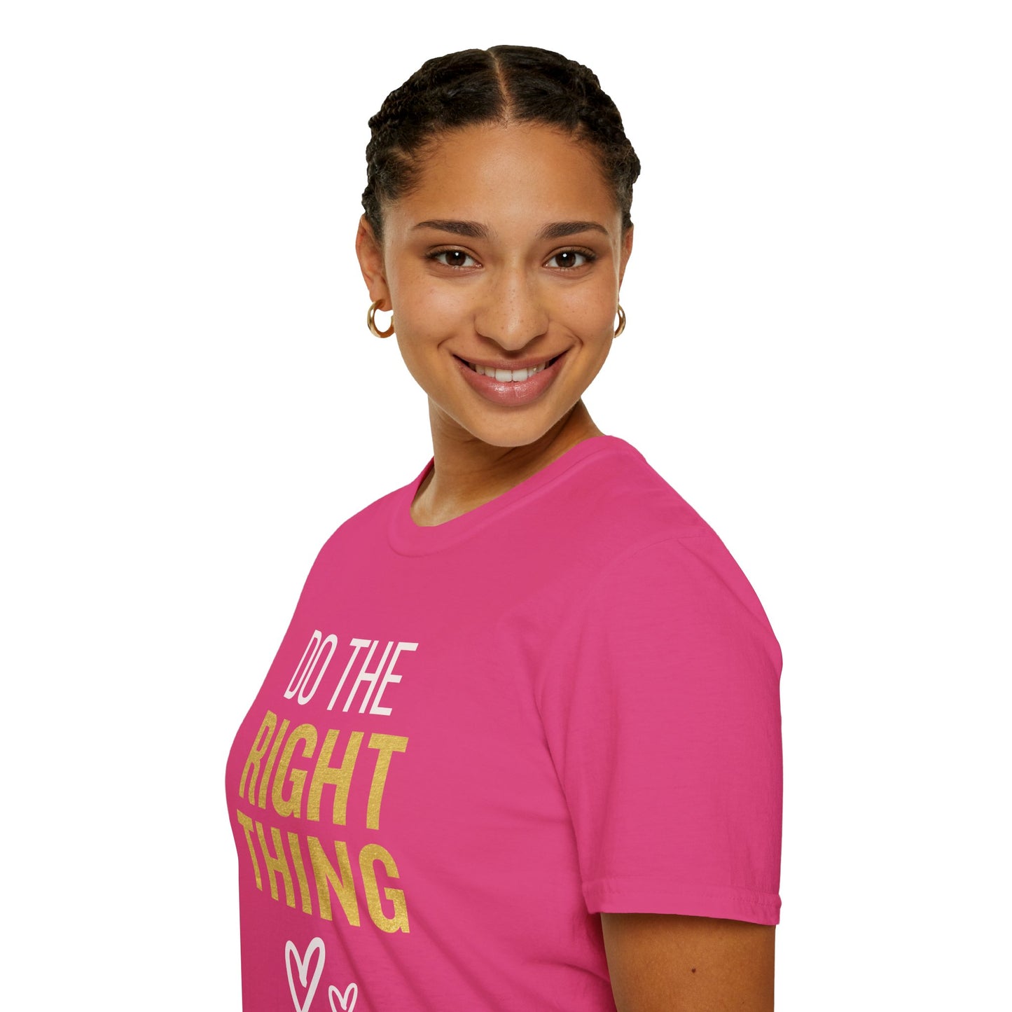 Motivational Unisex Softstyle T-Shirt - "Do The Right Thing" & "It's Never Wrong"