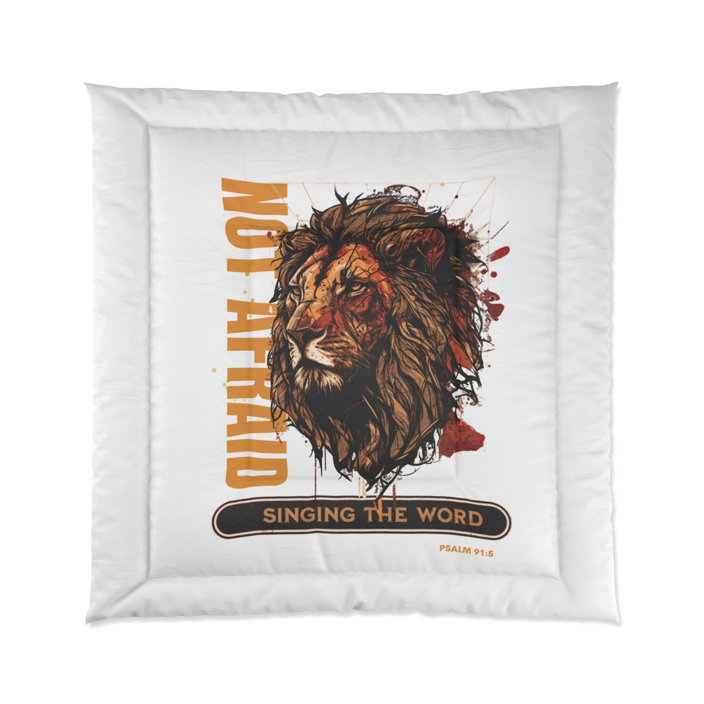 Comforter Lion Not Afraid White