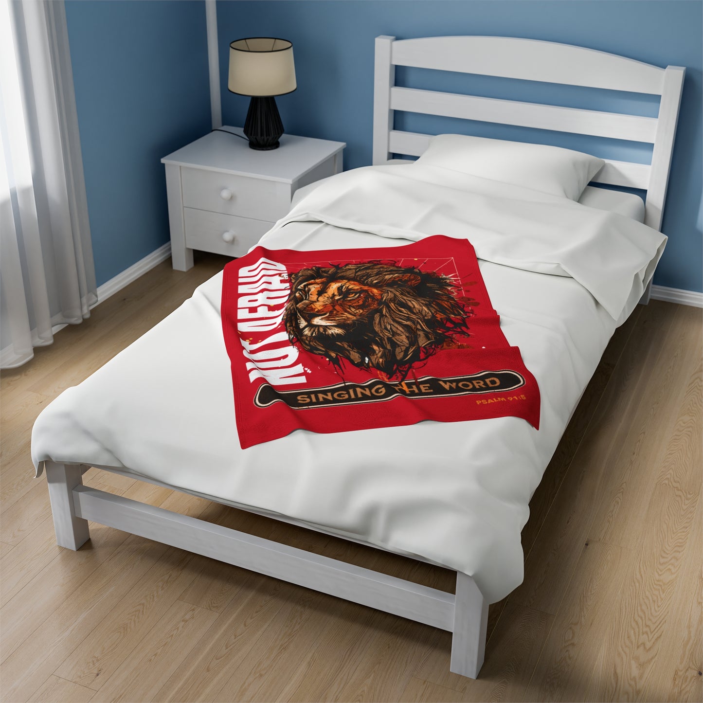 Plush Blanket - Not Be Afraid Dark Red Design