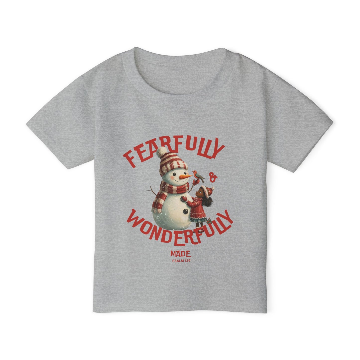 Toddler T-shirt - Snowman Fearfully and Wonderfully Made Design