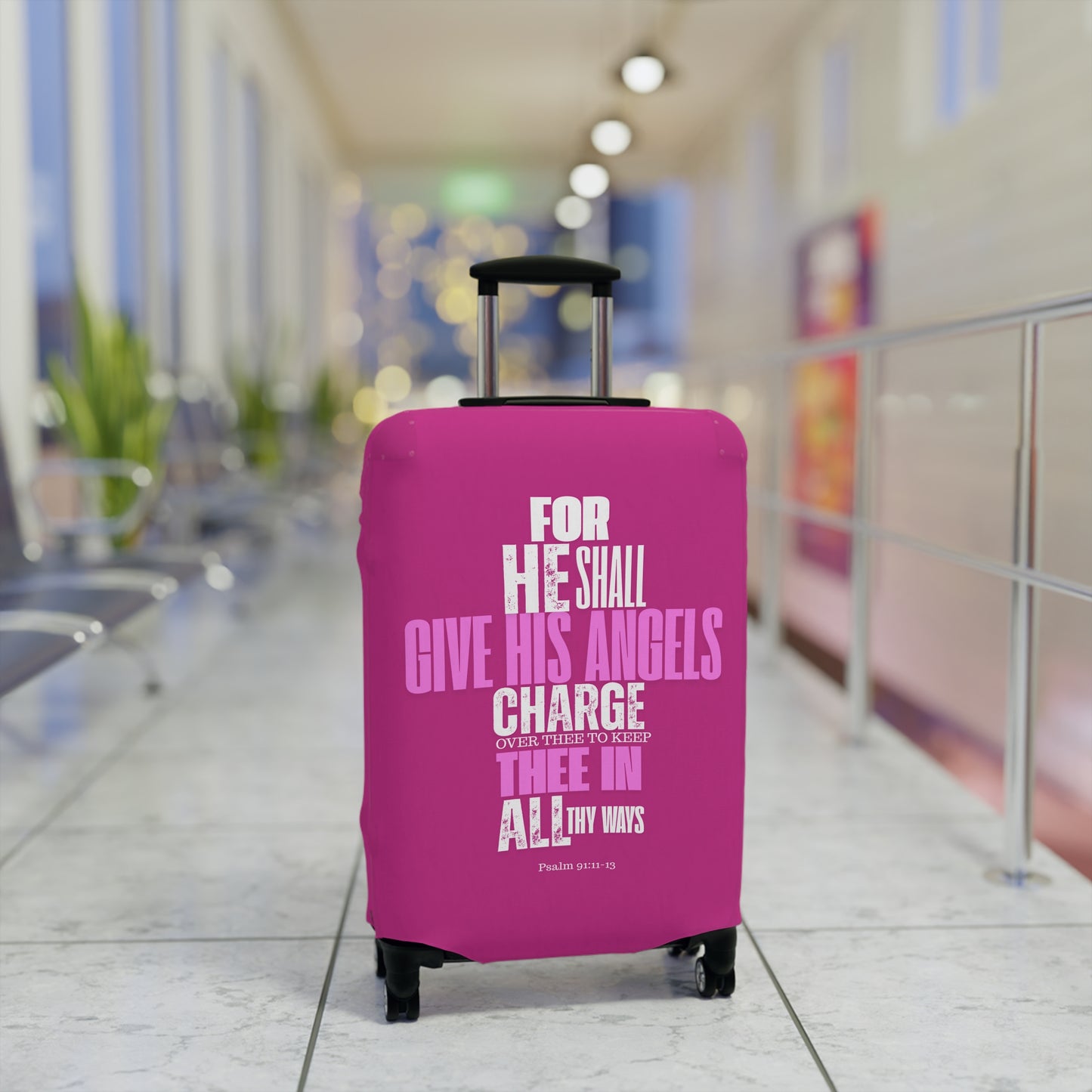 Luggage Cover - Pink Angel Quote Design