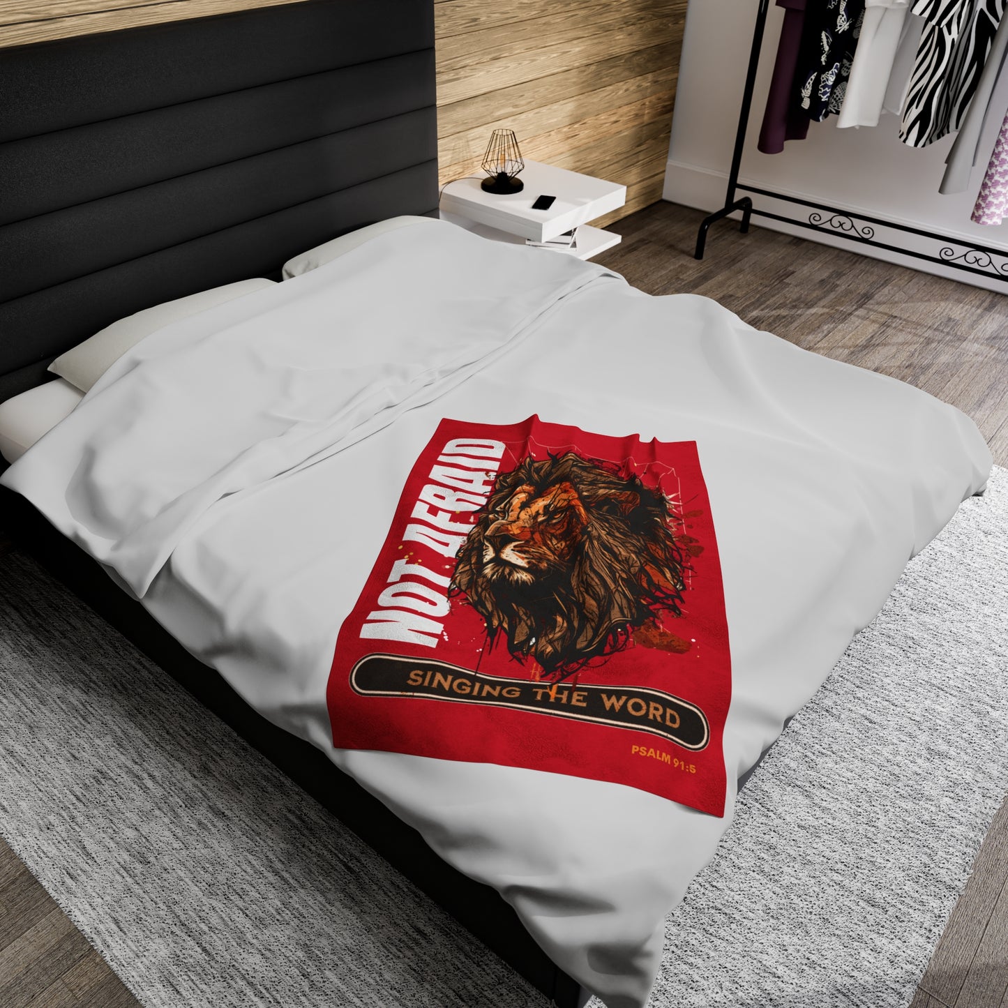 Plush Blanket - Not Be Afraid Dark Red Design