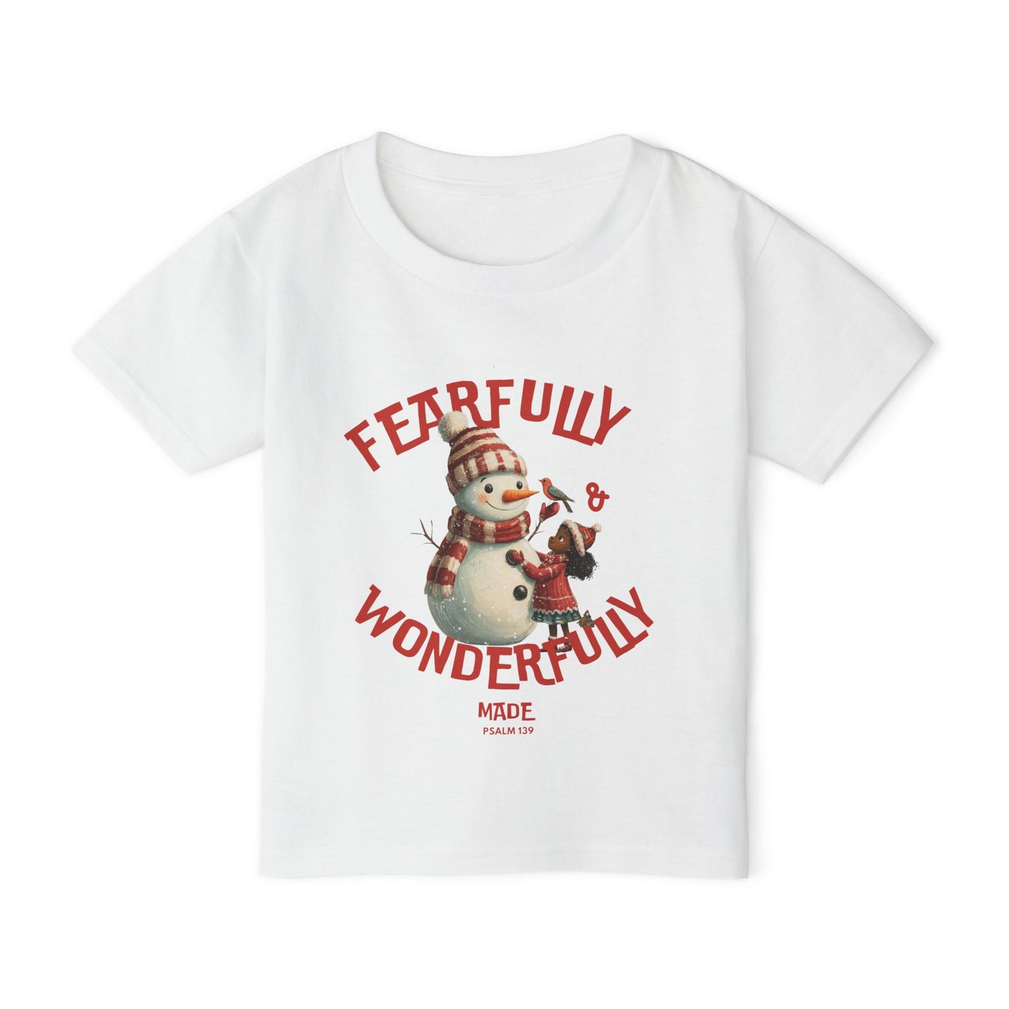 Toddler T-shirt - Snowman Fearfully and Wonderfully Made Design