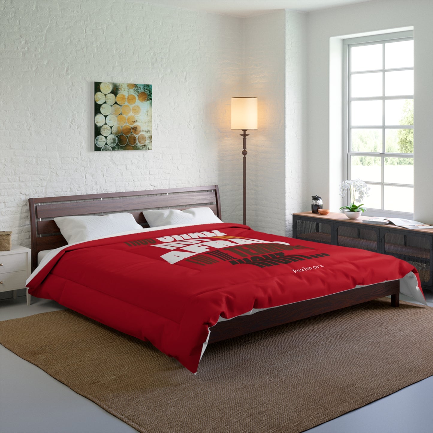 Comforter Red Thou shall not be Afraid