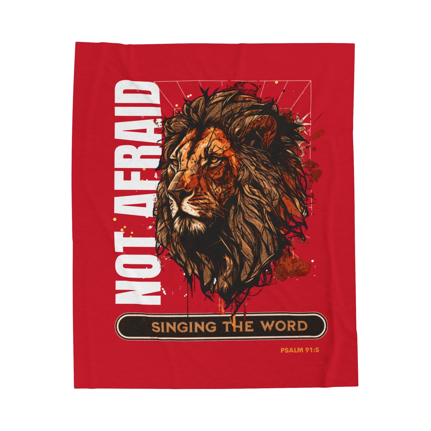 Plush Blanket - Not Be Afraid Dark Red Design