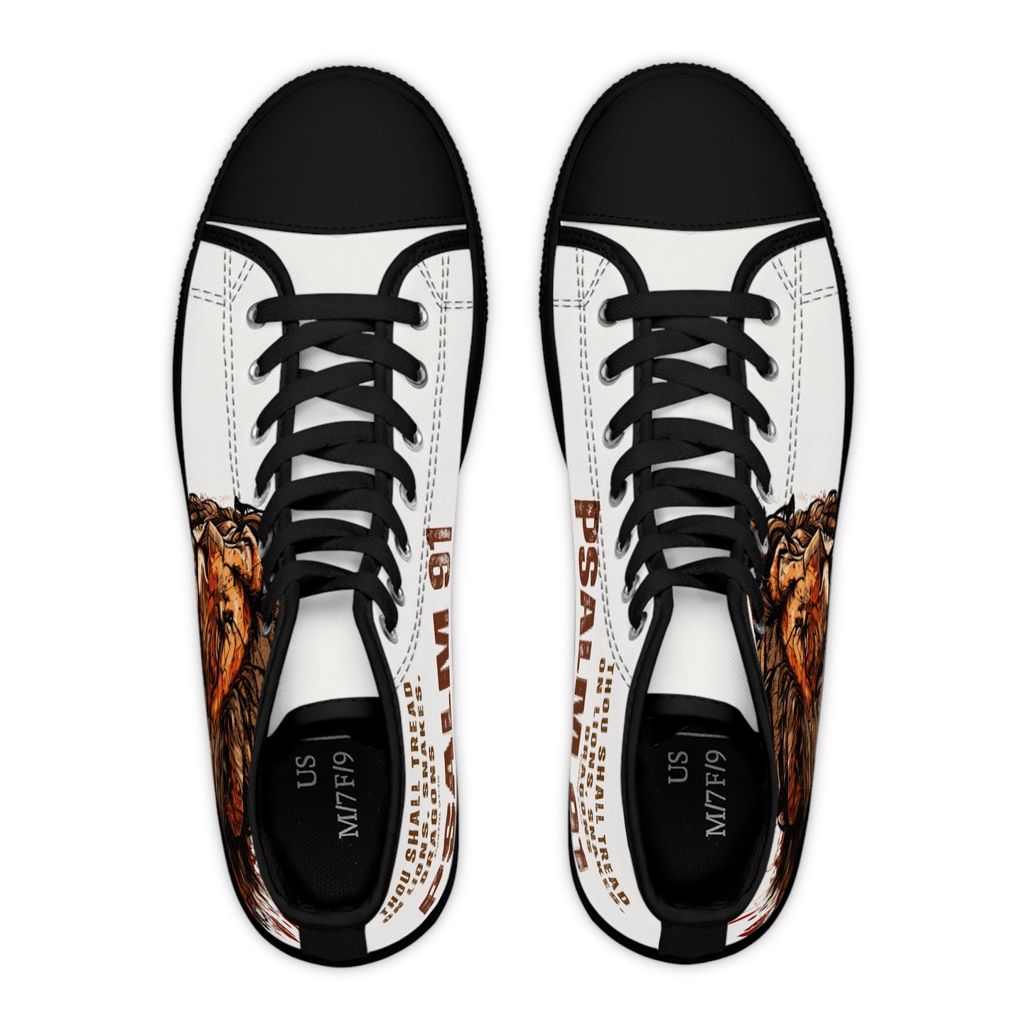 High Top Sneakers - Psalm 91 Lion Design
