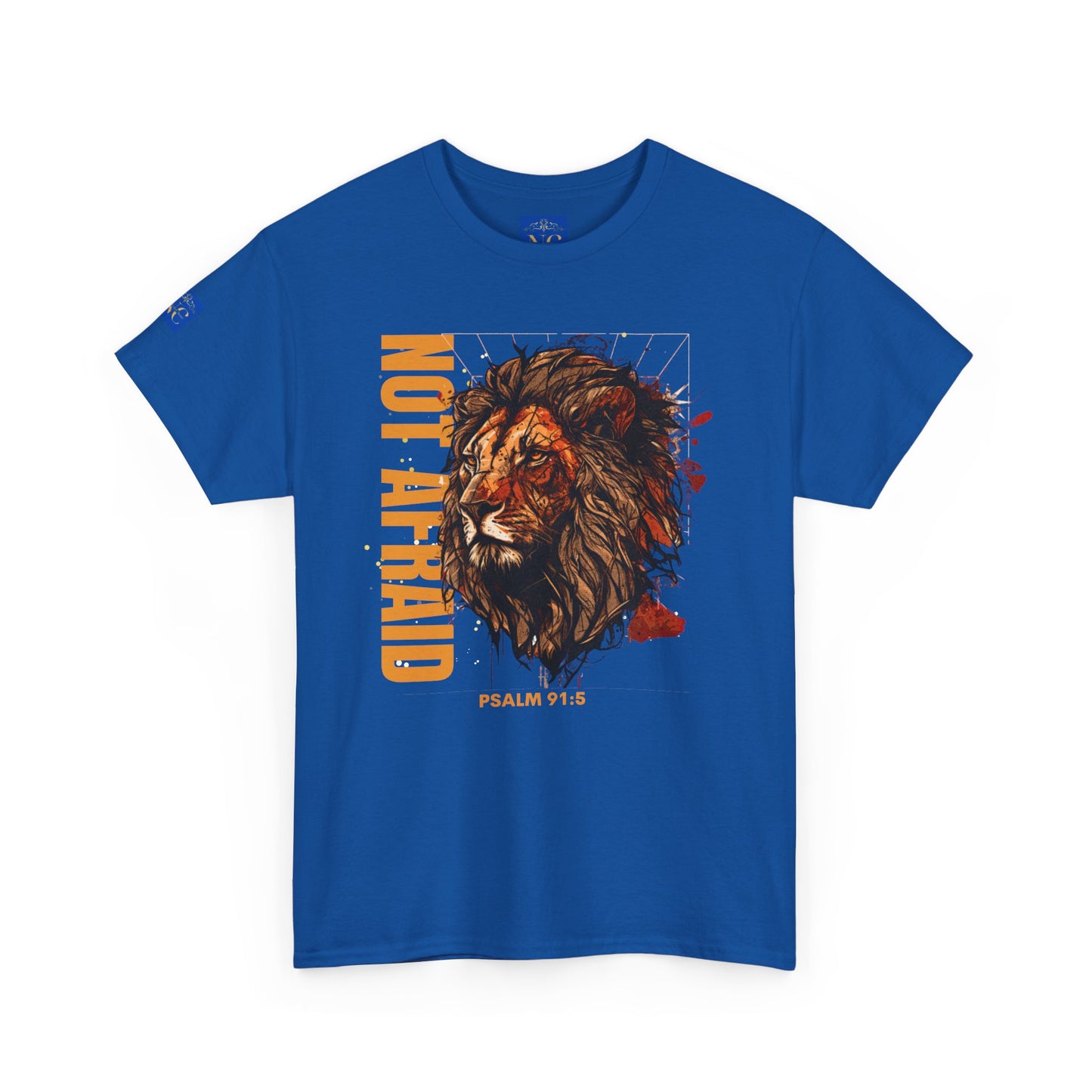 Unisex Heavy Cotton Tee NOT AFRAID Lion Psalm 91