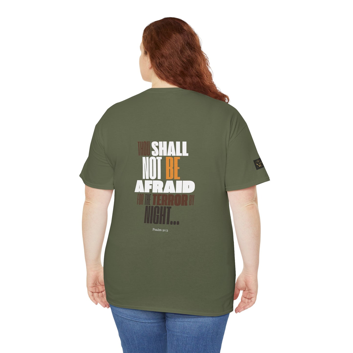 Unisex Heavy Cotton Tee NOT AFRAID Lion Psalm 91
