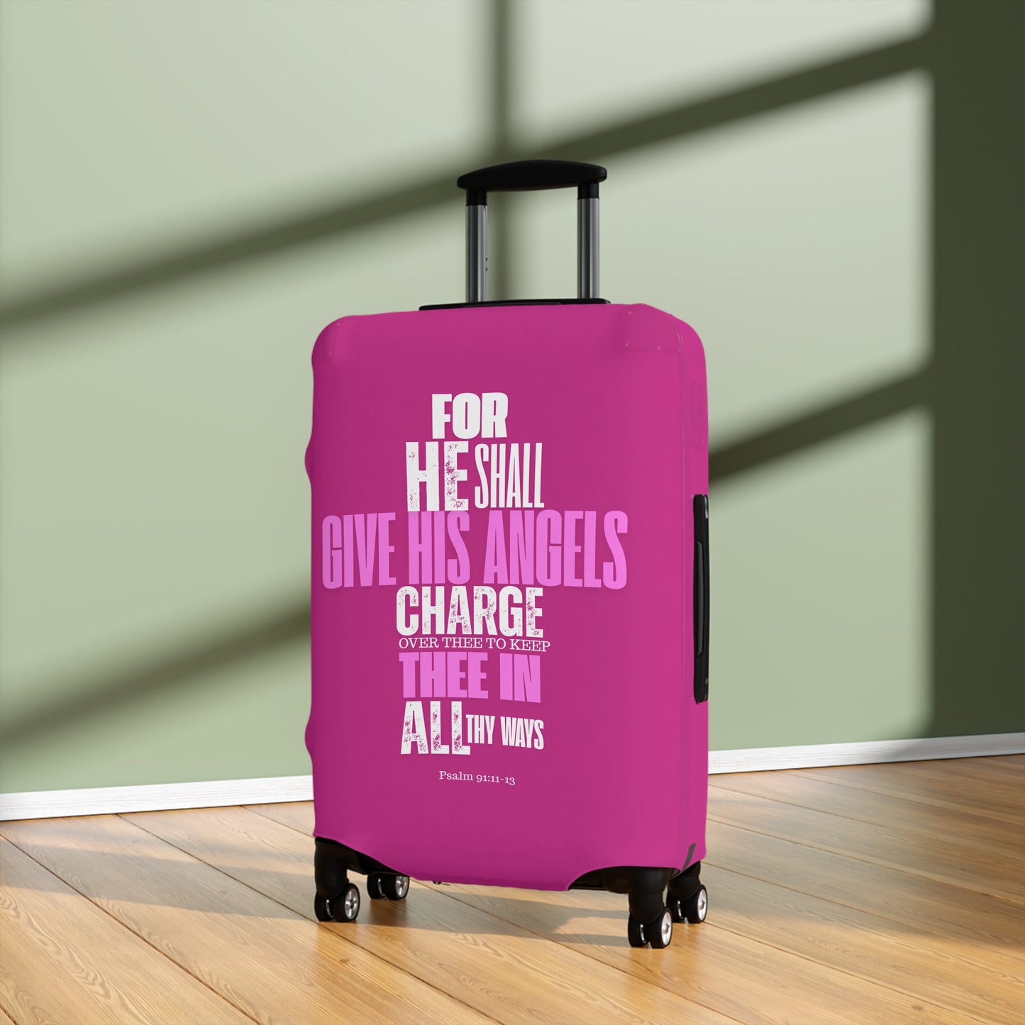 Luggage Cover - Pink Angel Quote Design