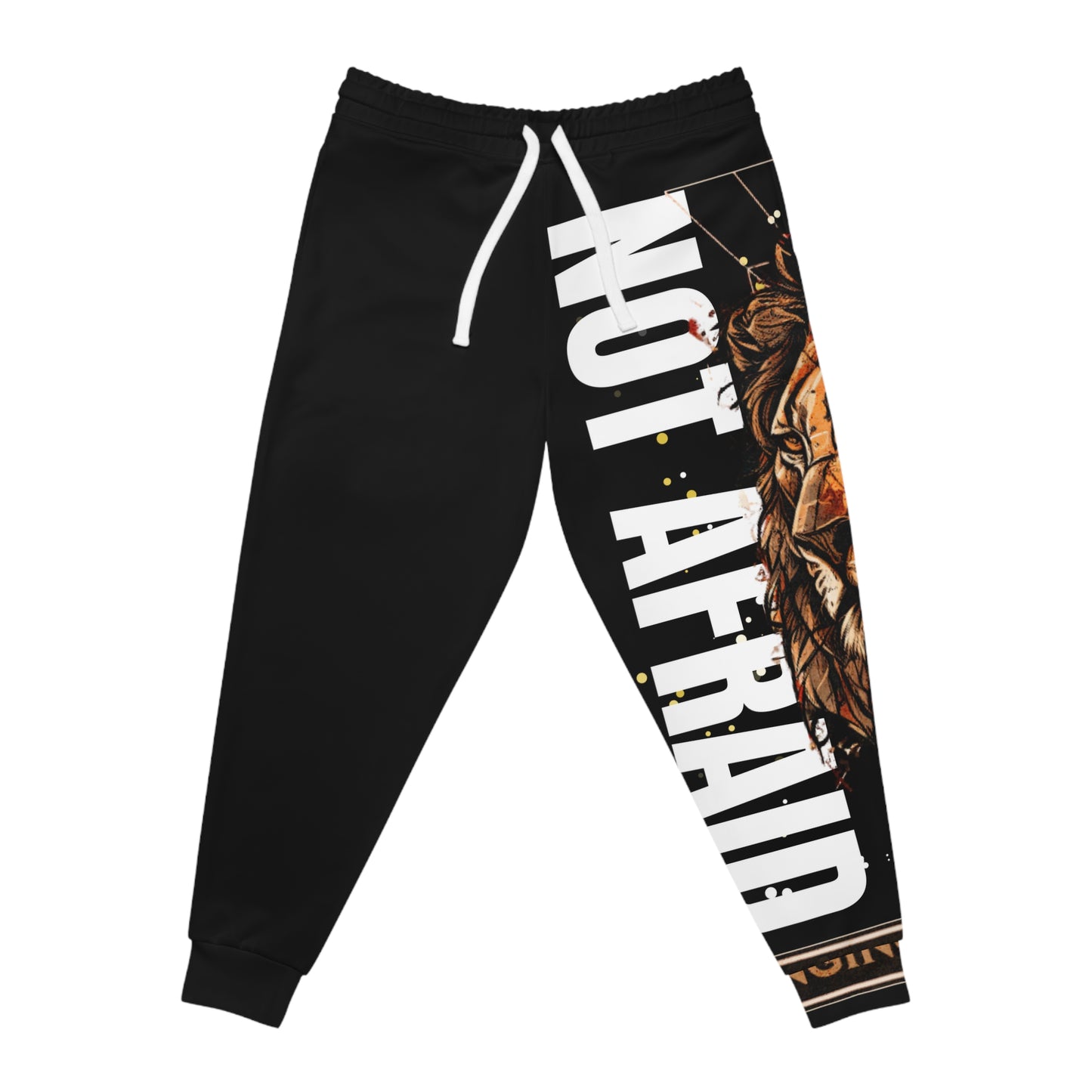 Athletic Joggers (AOP) Not Afraid Lion Black