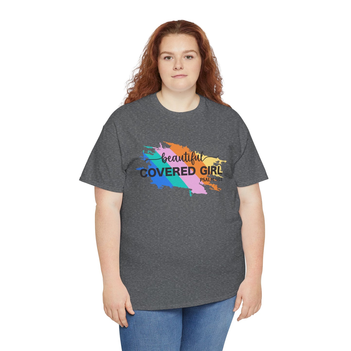 Unisex Heavy Cotton Tee Covered Girl Psa. 91:4