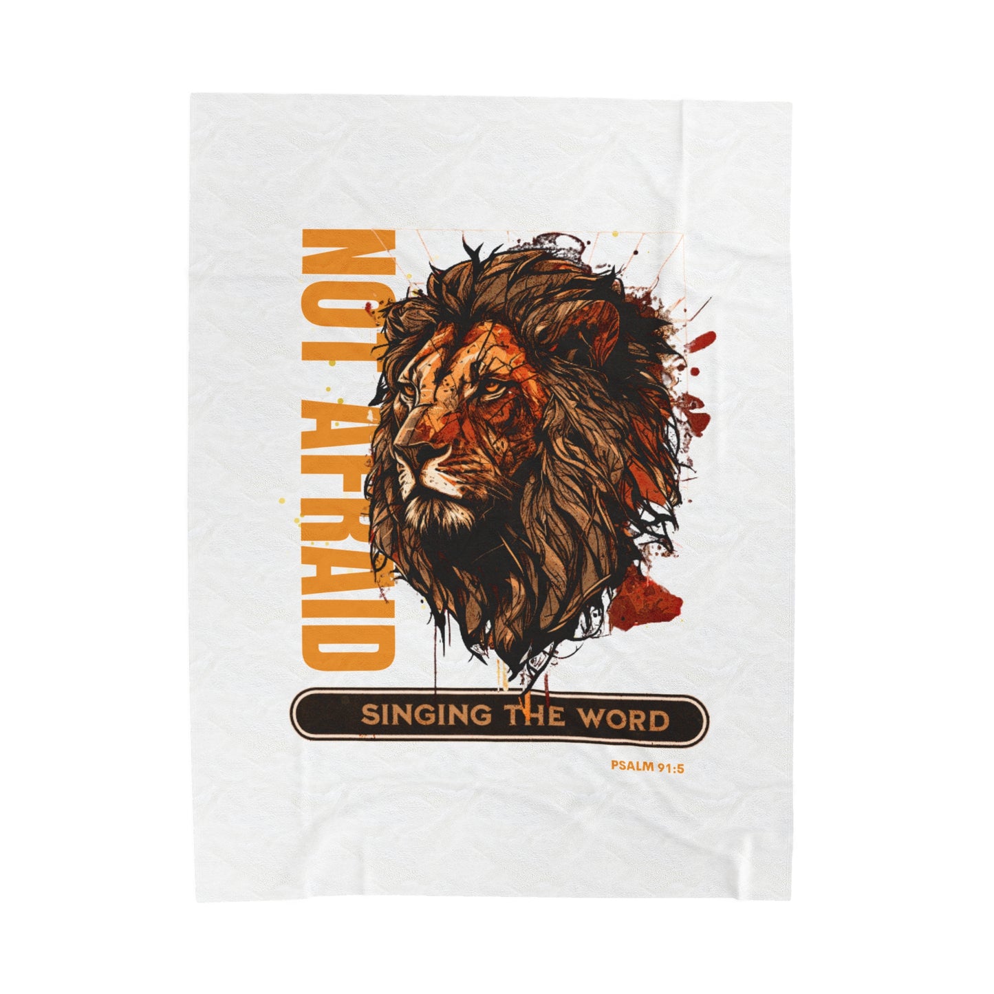 Velveteen Plush Blanket White Not Afraid