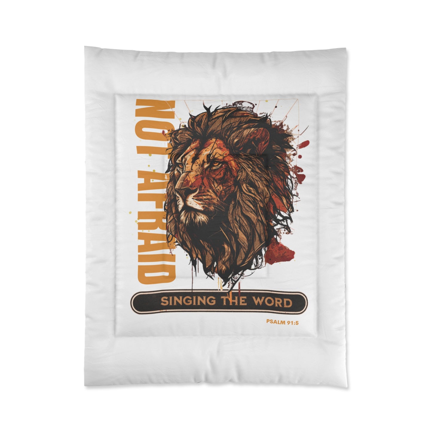Comforter Lion Not Afraid White