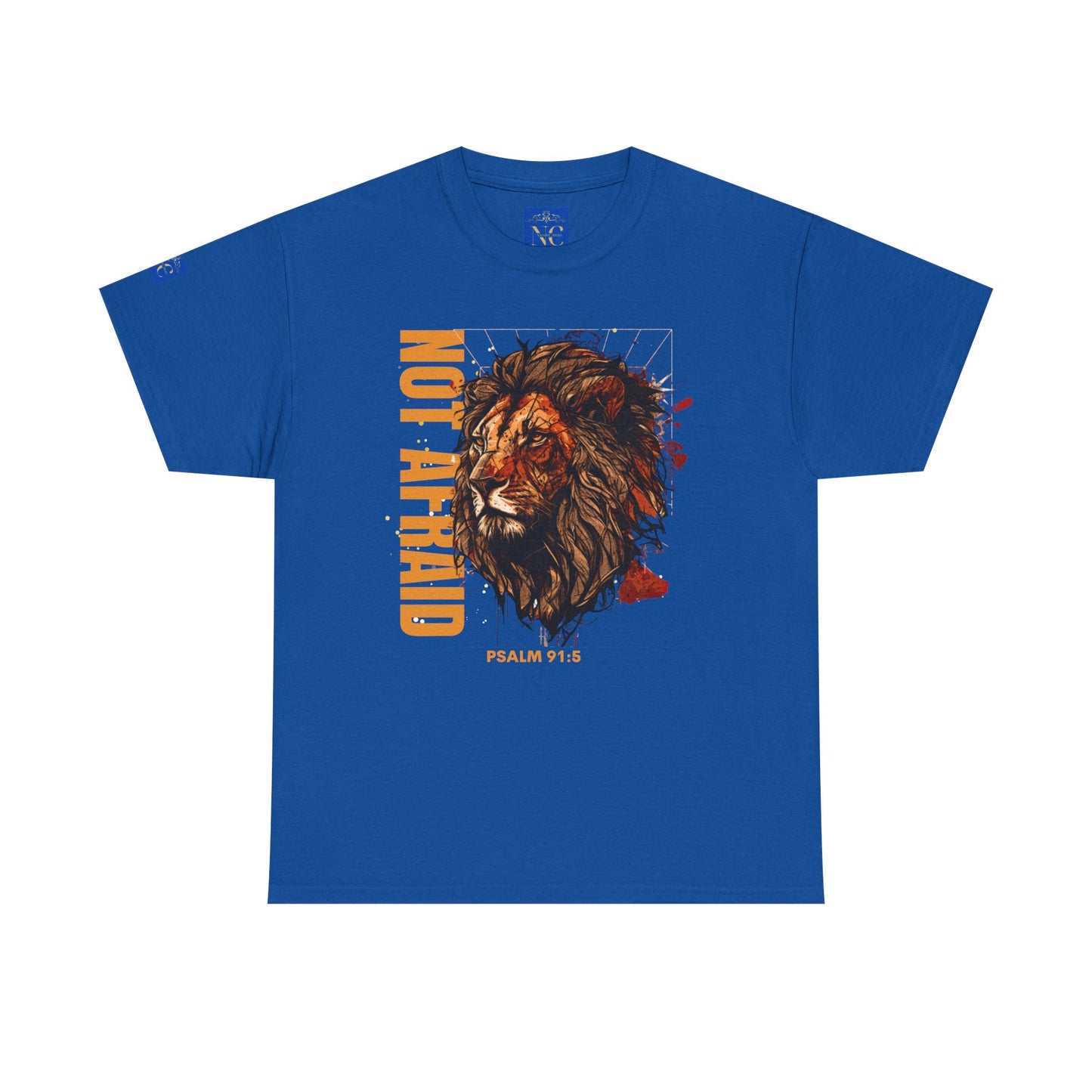 Unisex Heavy Cotton Tee NOT AFRAID Lion Psalm 91