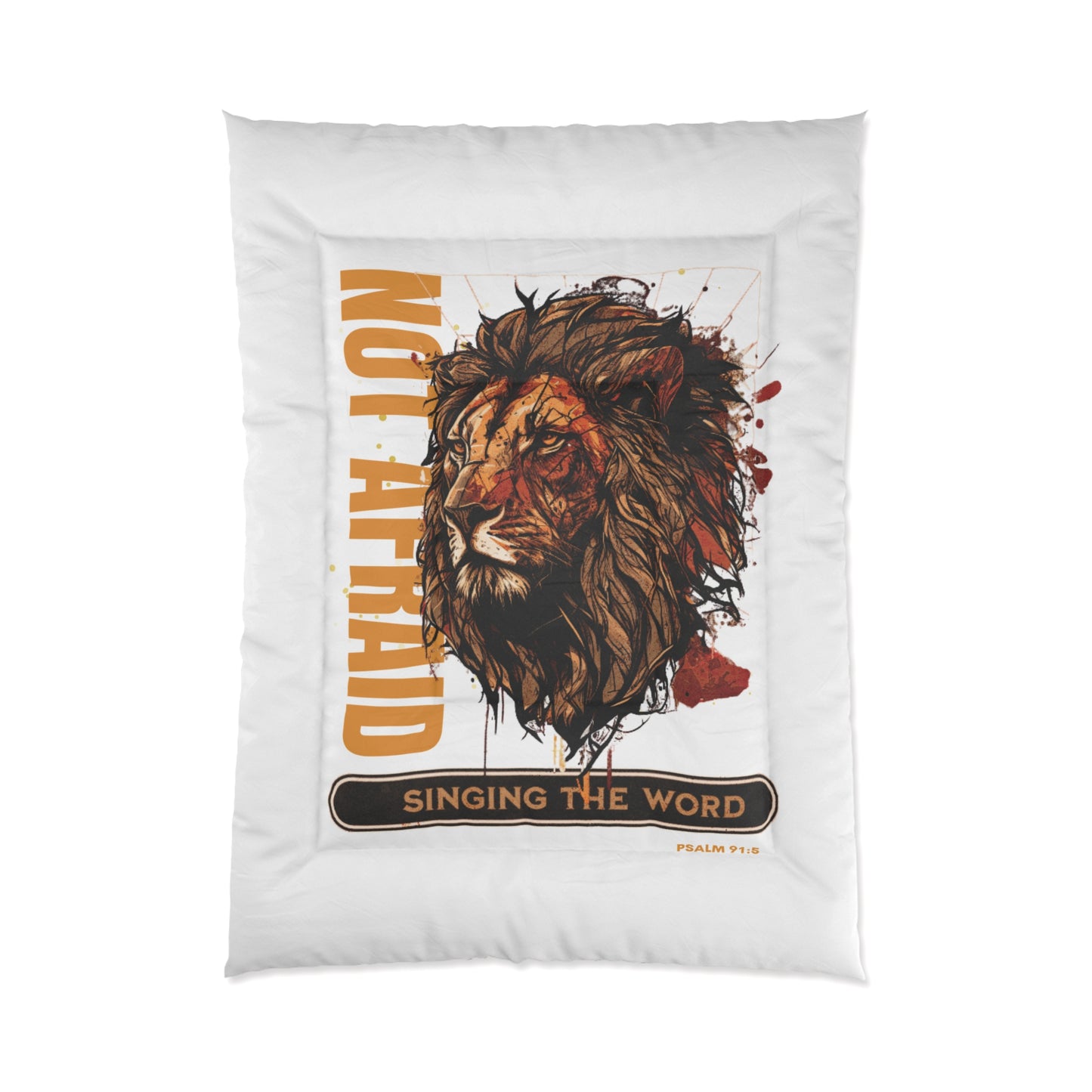 Comforter Lion Not Afraid White