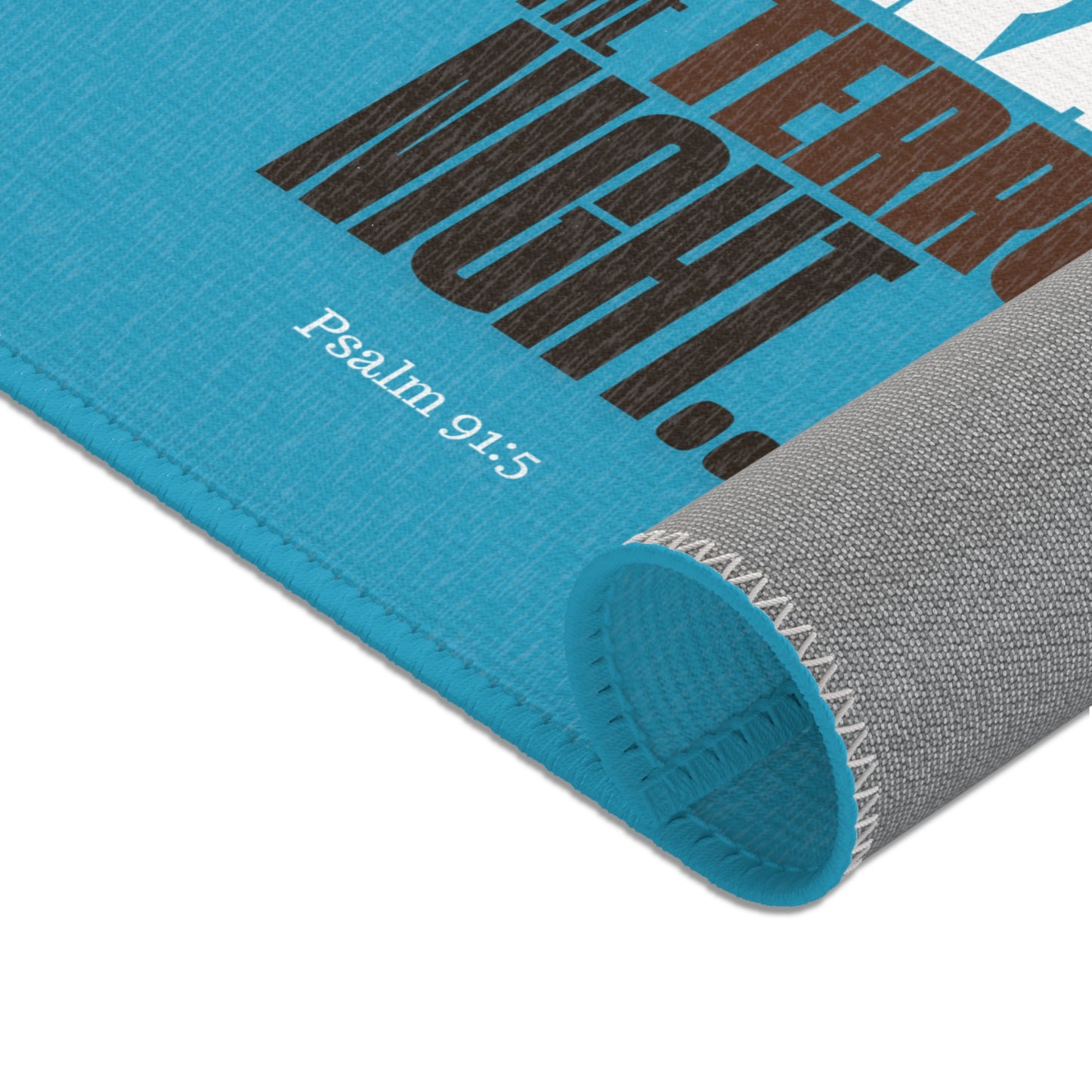 Area Rugs Thou Shall Not Be Afraid Blue