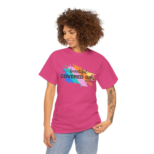 Unisex Heavy Cotton Tee Covered Girl Psa. 91:4