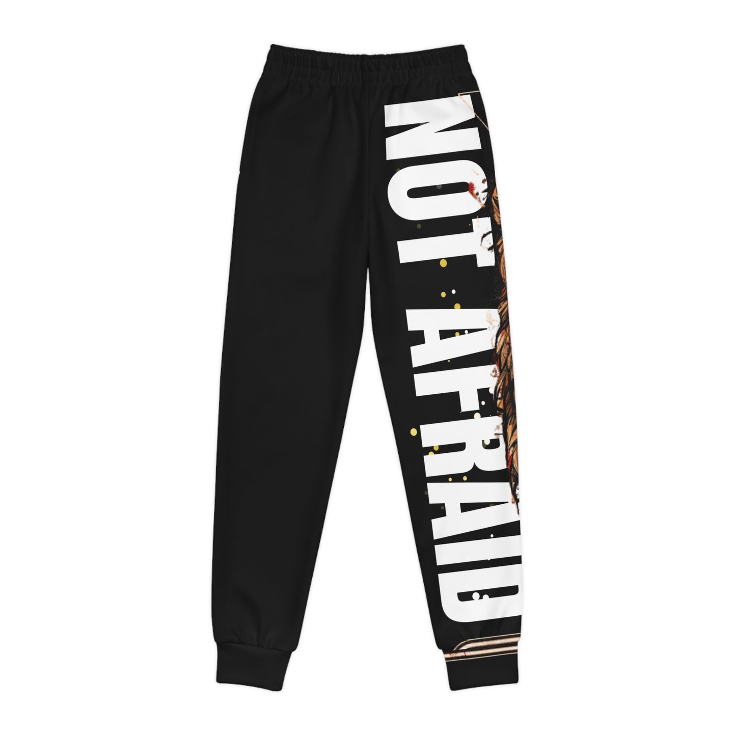 Youth Joggers (AOP) Not Afraid Black