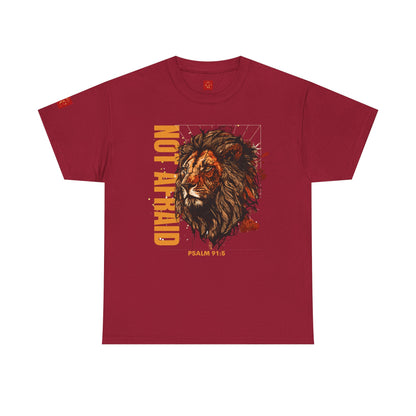 Unisex Heavy Cotton Tee NOT AFRAID Lion Psalm 91