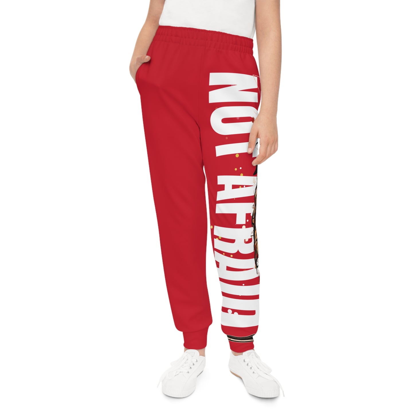 Youth Joggers (AOP) Not Afraid Red