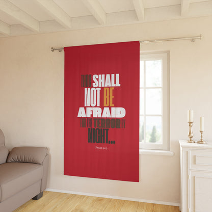 Window Curtains - Red THOU shall not be afraid Design