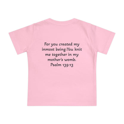 Baby T-Shirt - Brown Skin Baby Girl Life is Beautiful Psalm 139:13
